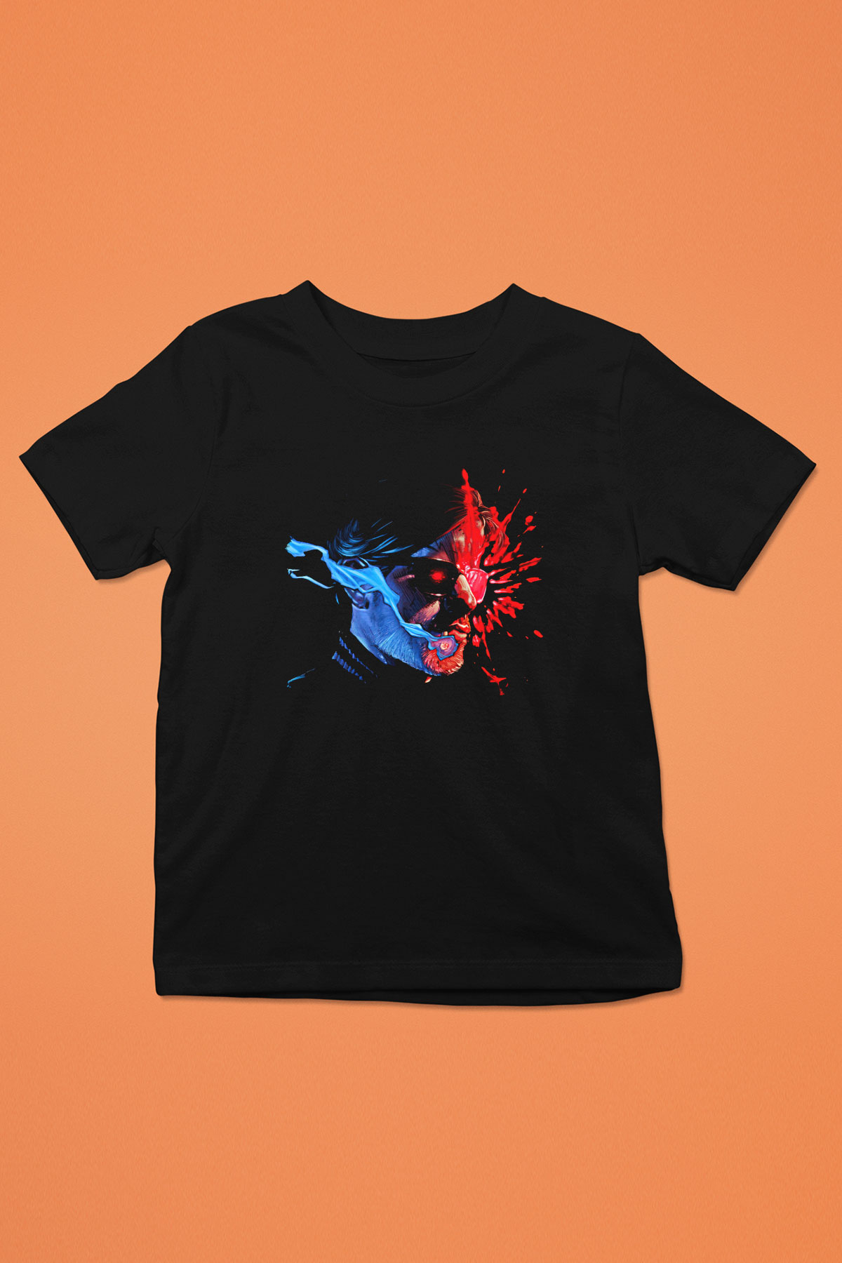 Kavinsky Baskılı Unisex Siyah Çocuk Tişört - Tshirt