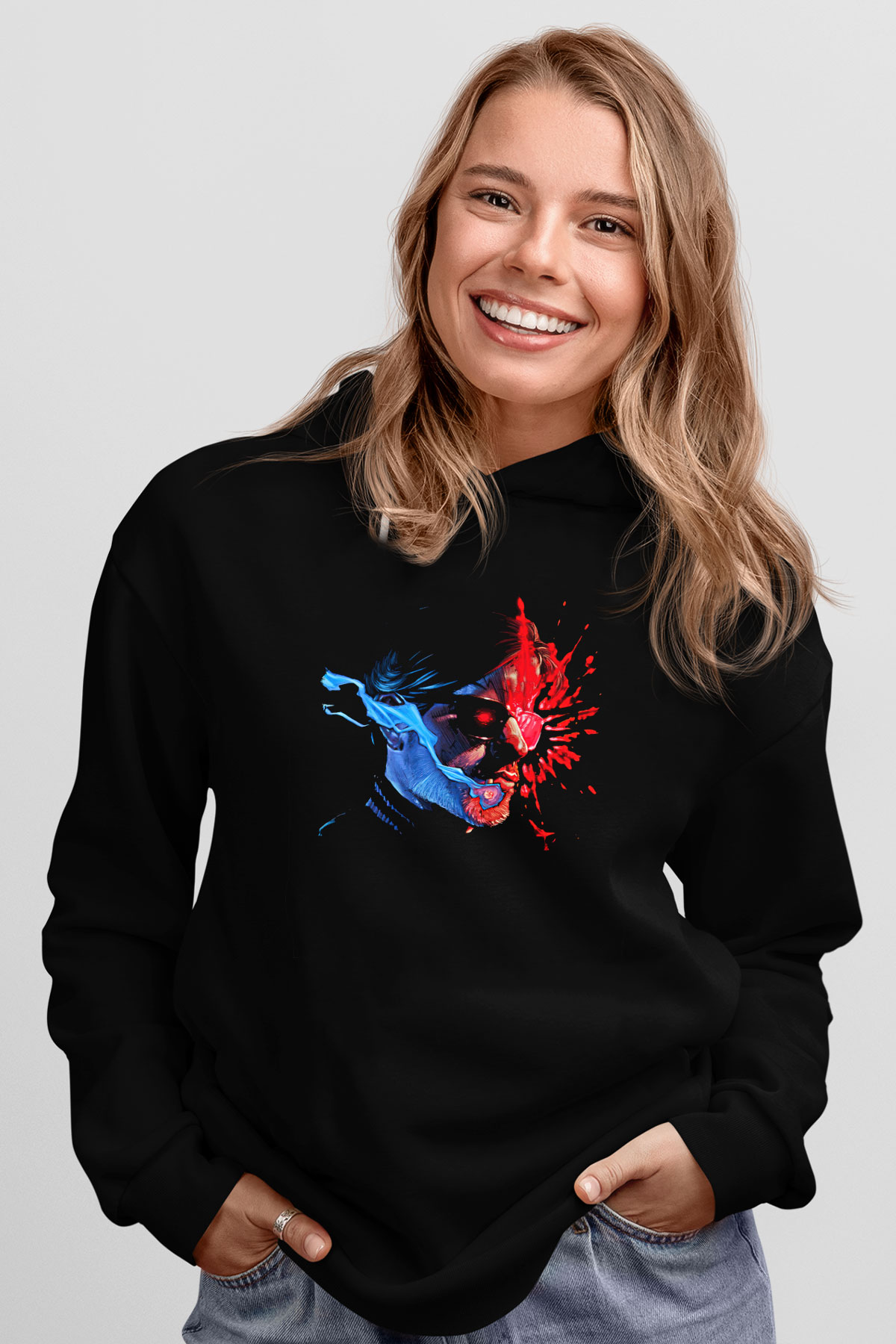 Kavinsky Baskılı Unisex Siyah Hoodie