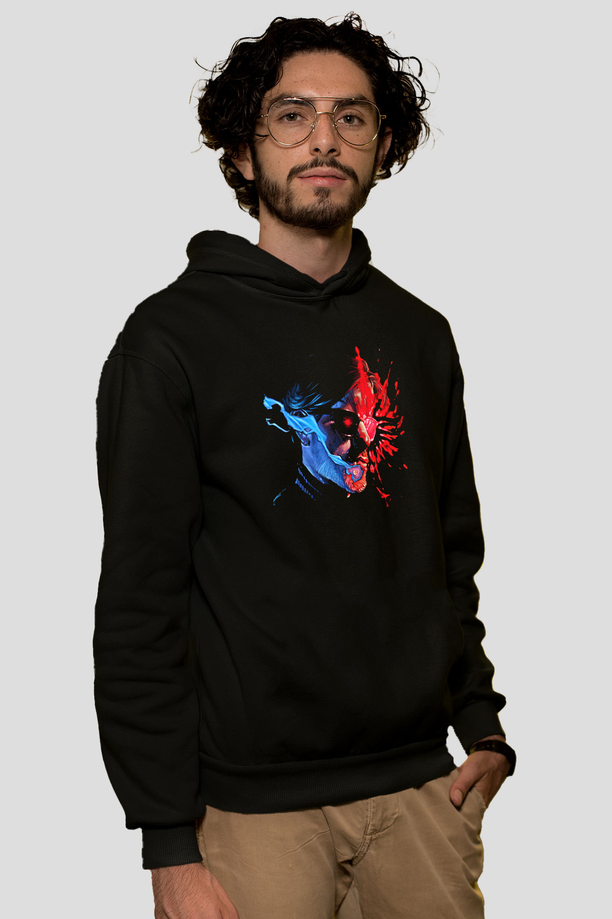 Kavinsky Baskılı Unisex Siyah Hoodie