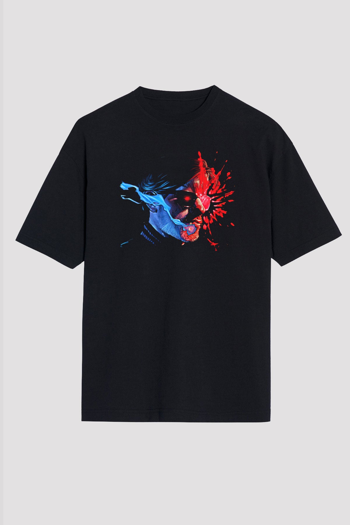 Kavinsky Baskılı Unisex Siyah Oversize Tişört - Tshirt