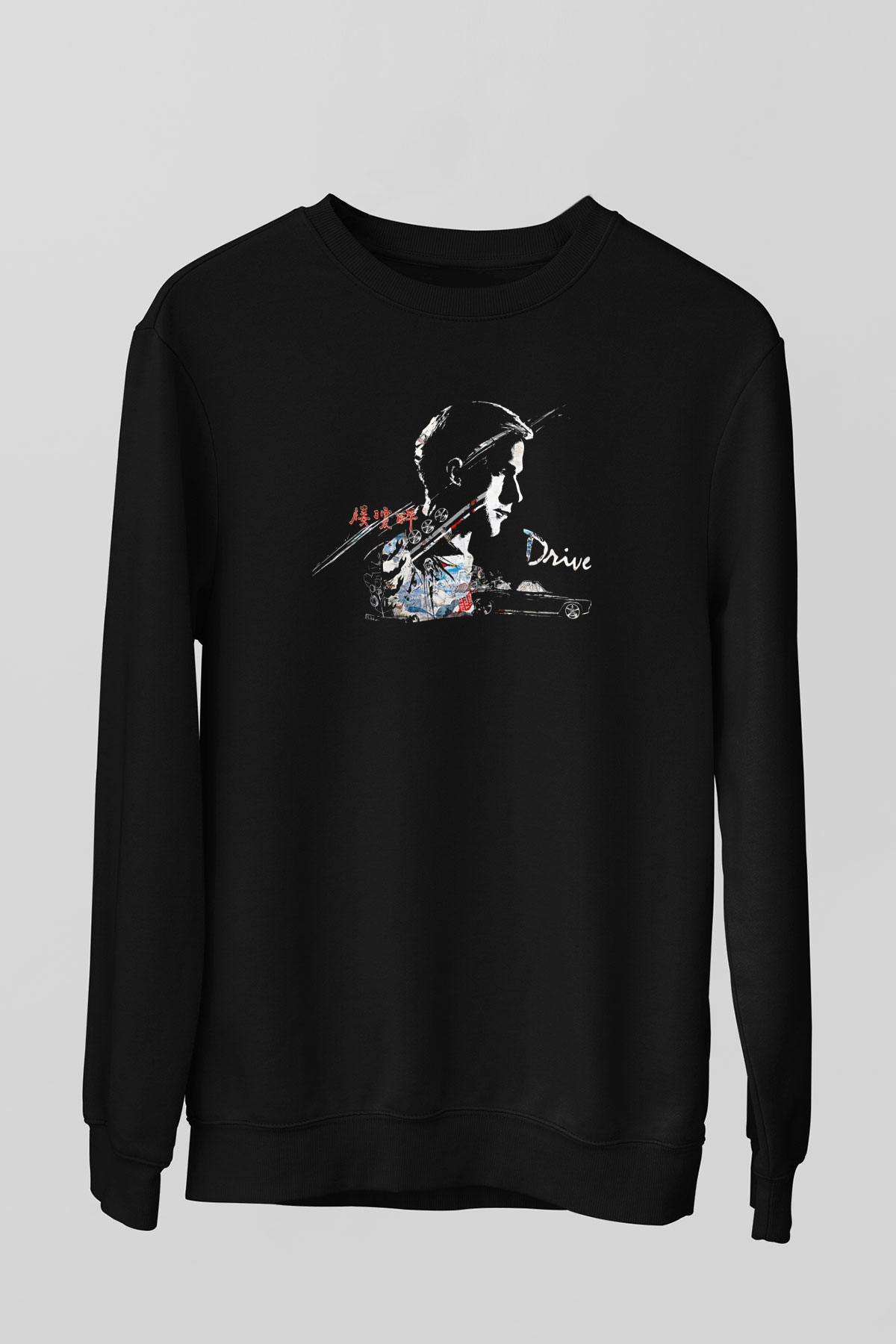Kavinsky Baskılı Unisex Siyah Sweatshirt