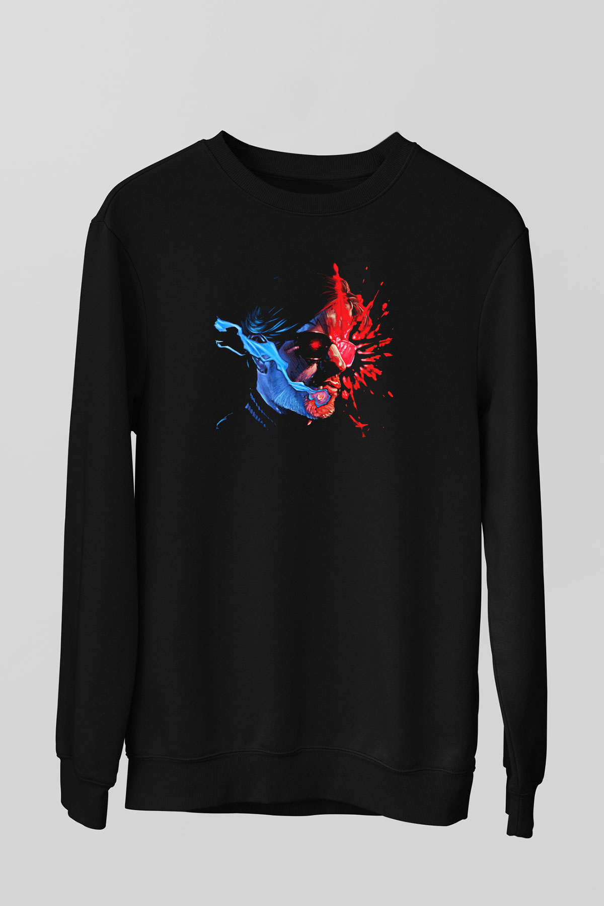 Kavinsky Baskılı Unisex Siyah Sweatshirt