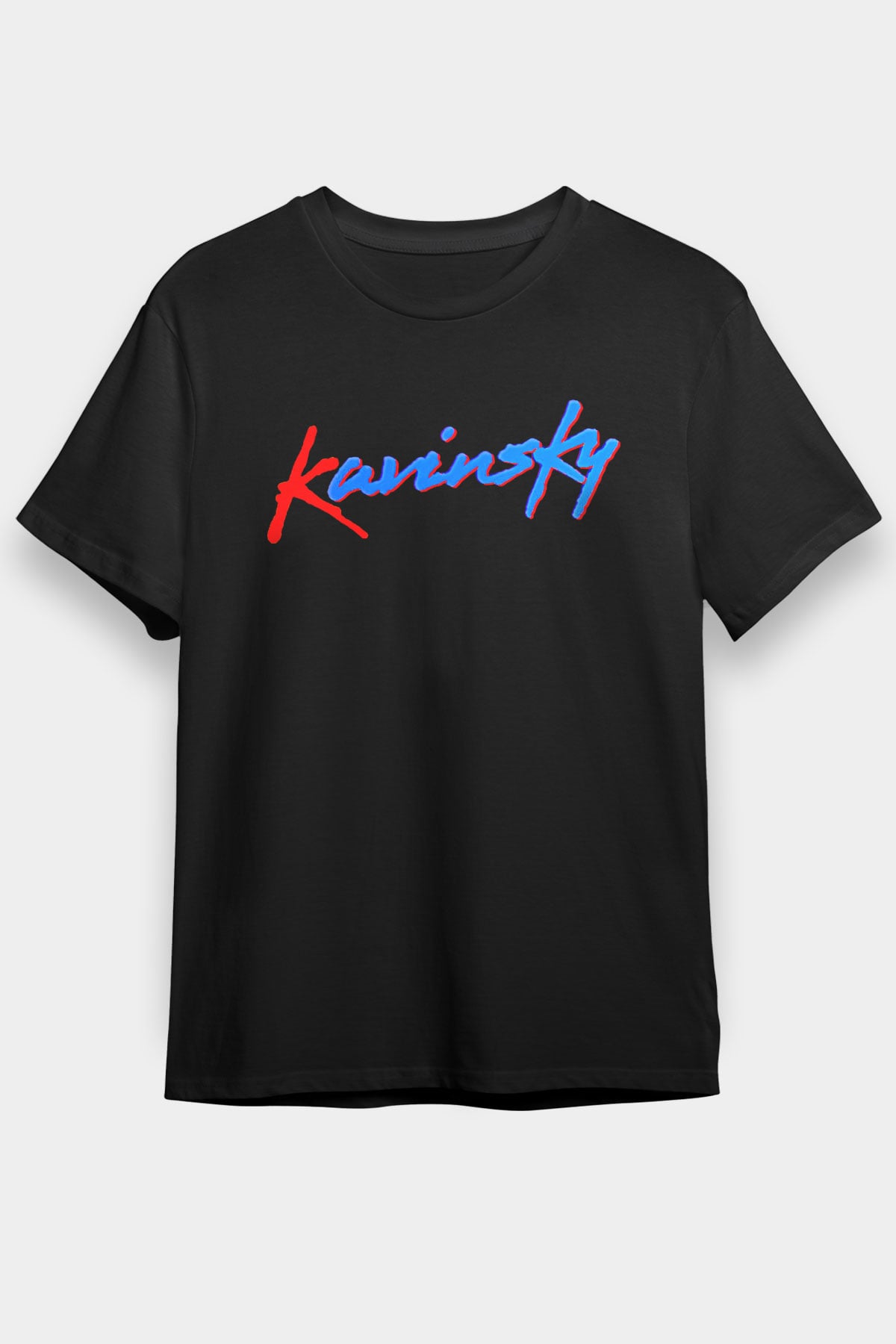 Kavinsky Baskılı Unisex Siyah Tişört - Tshirt