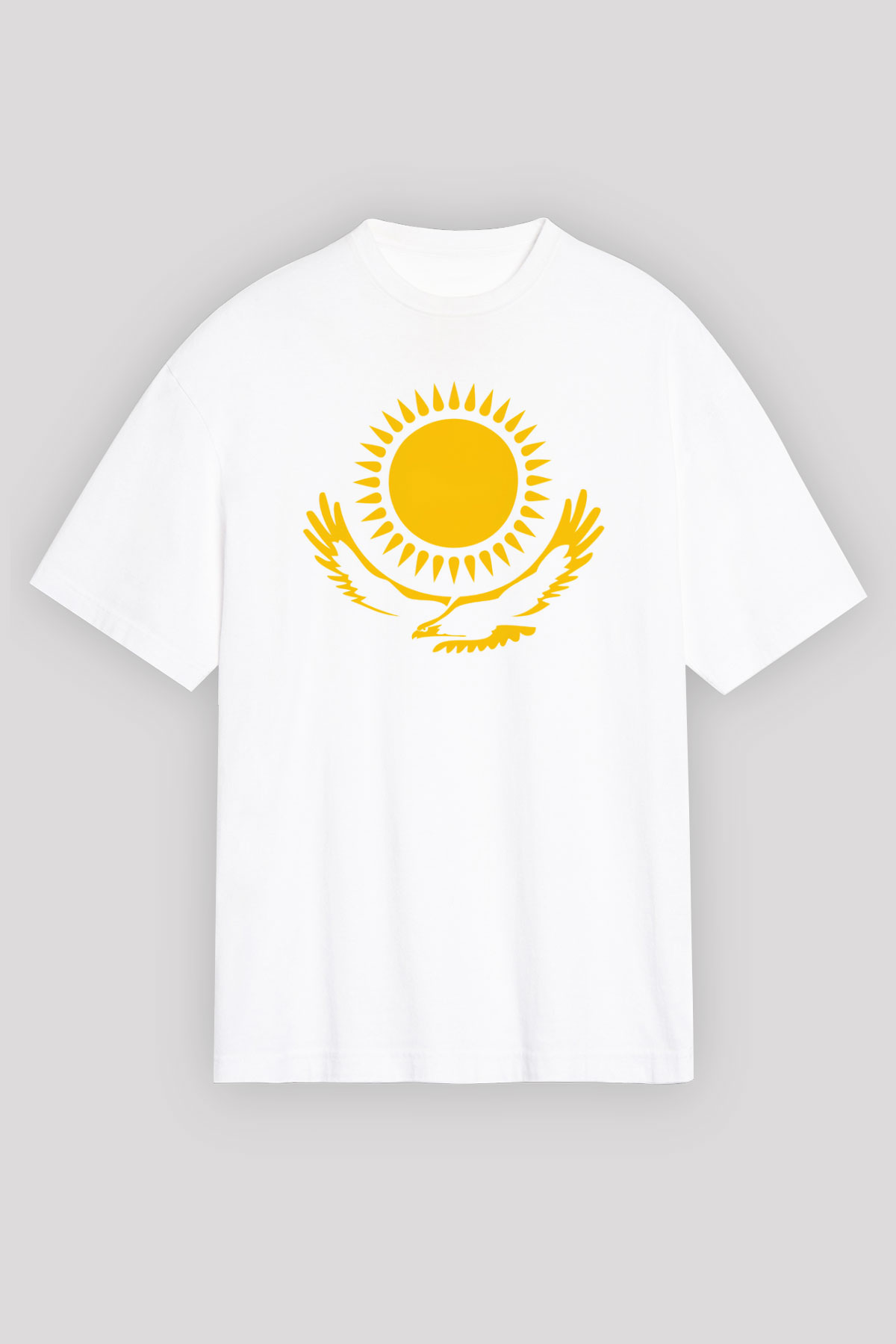 Kazakistan Beyaz Unisex Oversize Tişört T-Shirt
