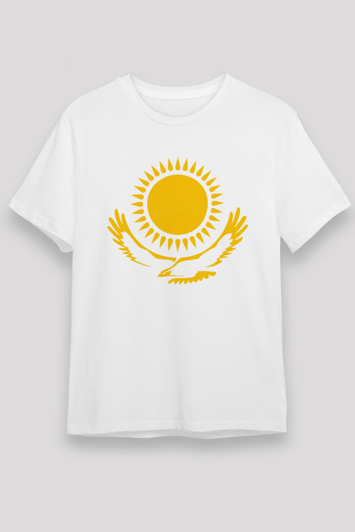 Kazakistan Beyaz Unisex Tişört T-Shirt - TişörtFabrikası