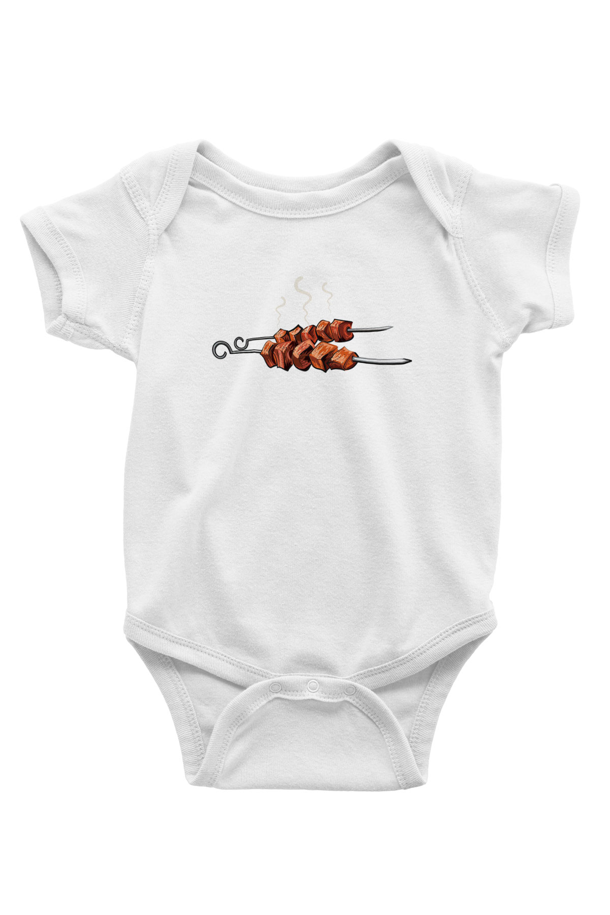 Kebapçı Baskılı Beyaz Unisex Bebek Body - Zıbın