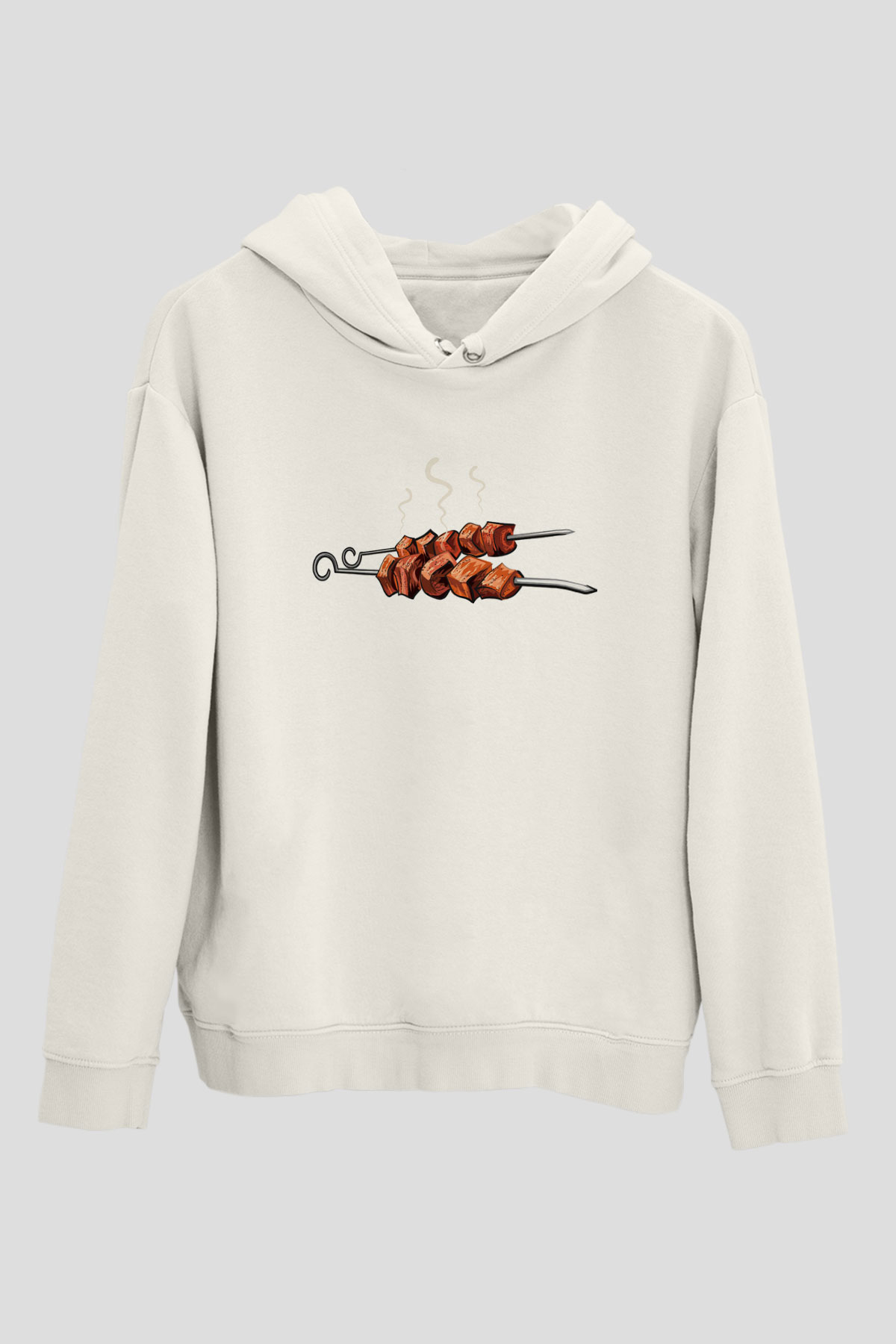 Kebapçı Beyaz Unisex Hoodie