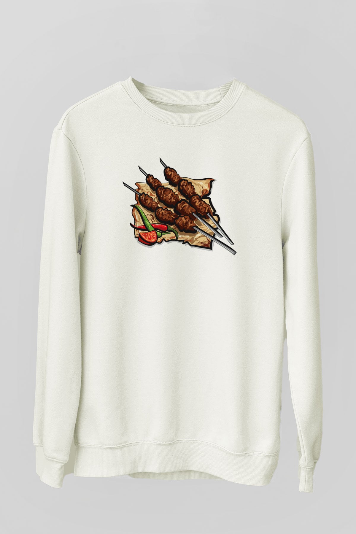 Kebapçı Beyaz Unisex Sweatshirt