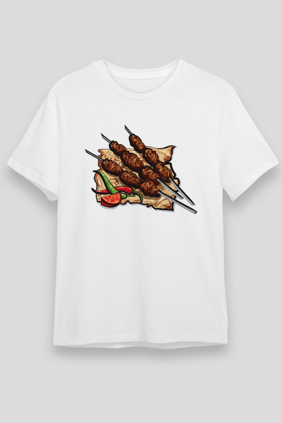 Kebapçı Beyaz Unisex Tişört T-Shirt - TişörtFabrikası