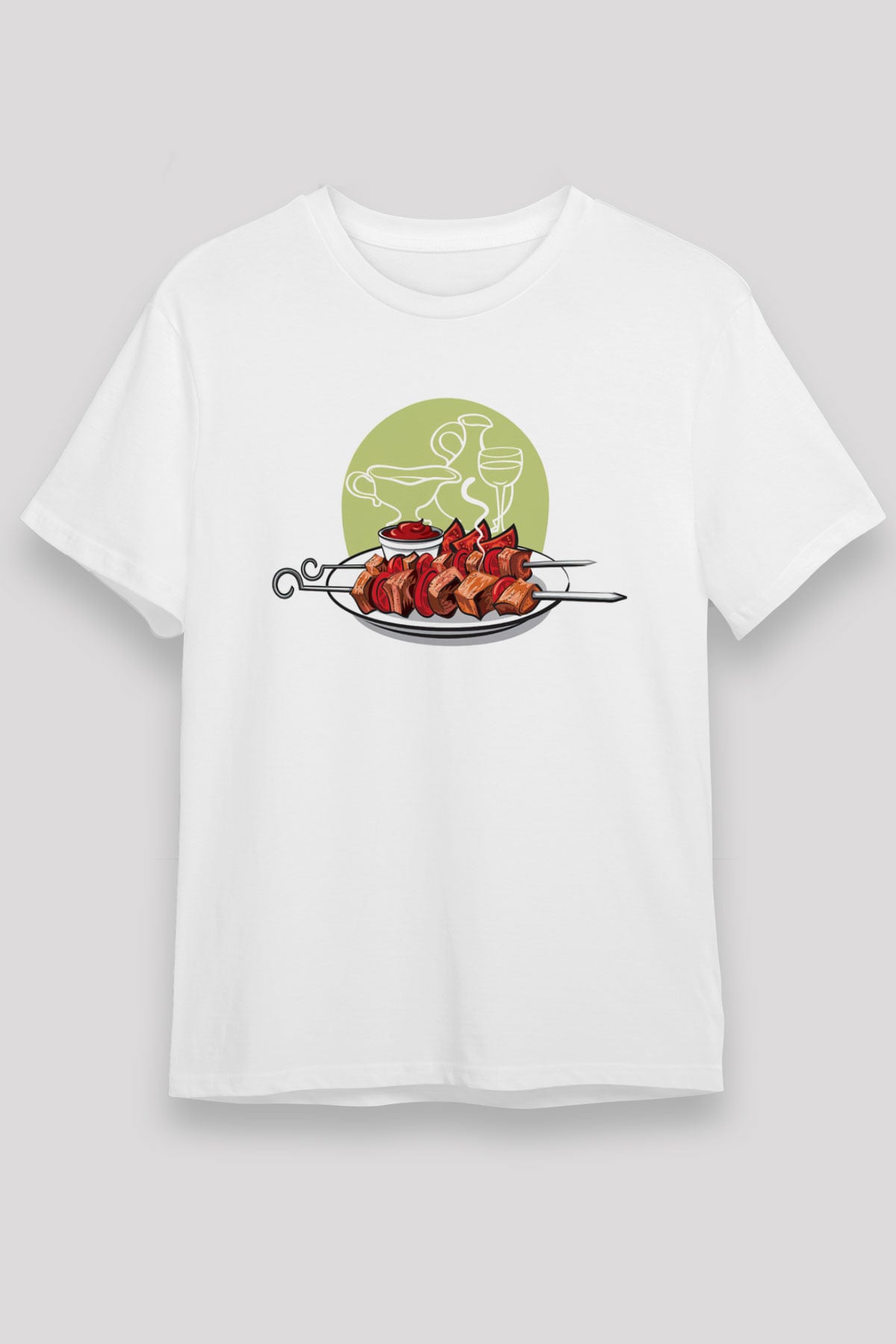 Kebapçı Beyaz Unisex Tişört T-Shirt - TişörtFabrikası