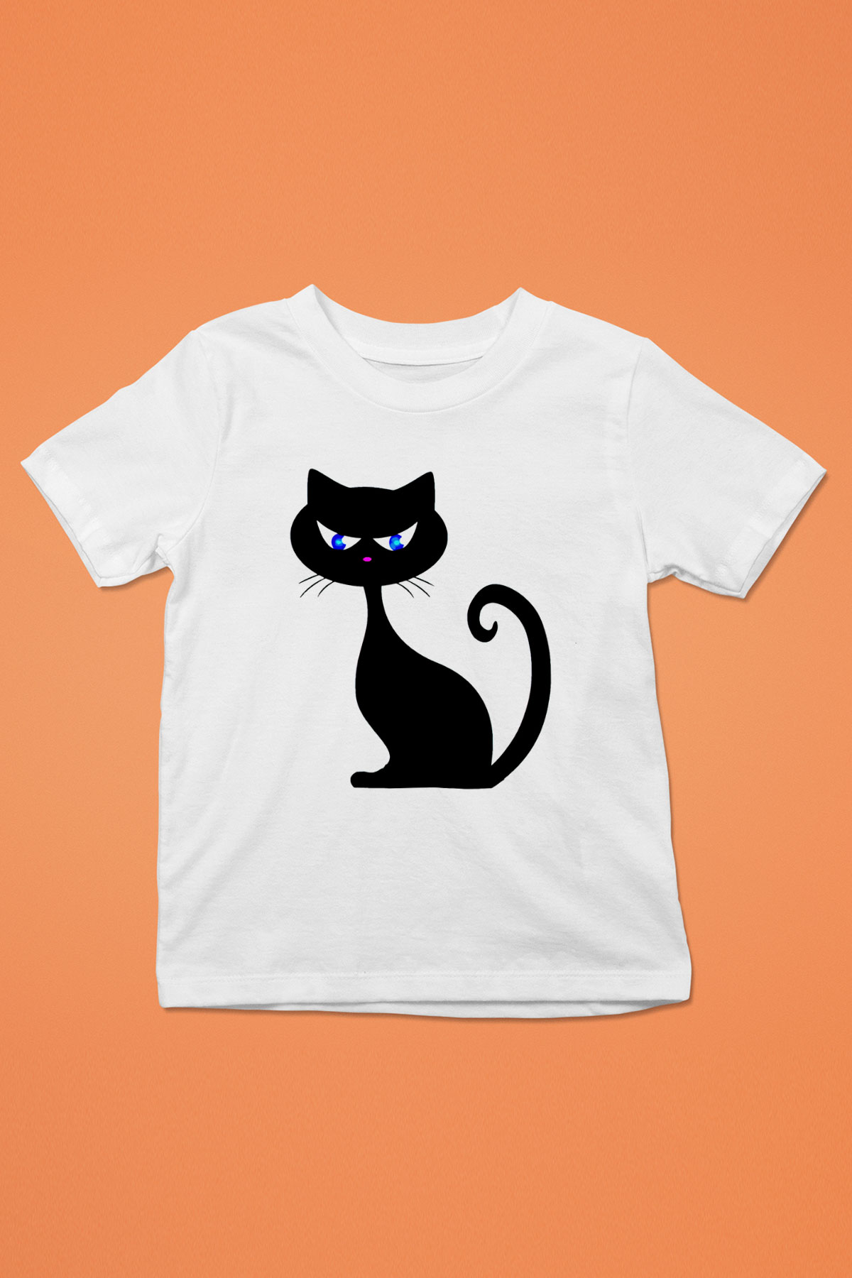 Kedi Baskılı Beyaz Unisex Çocuk Tişört