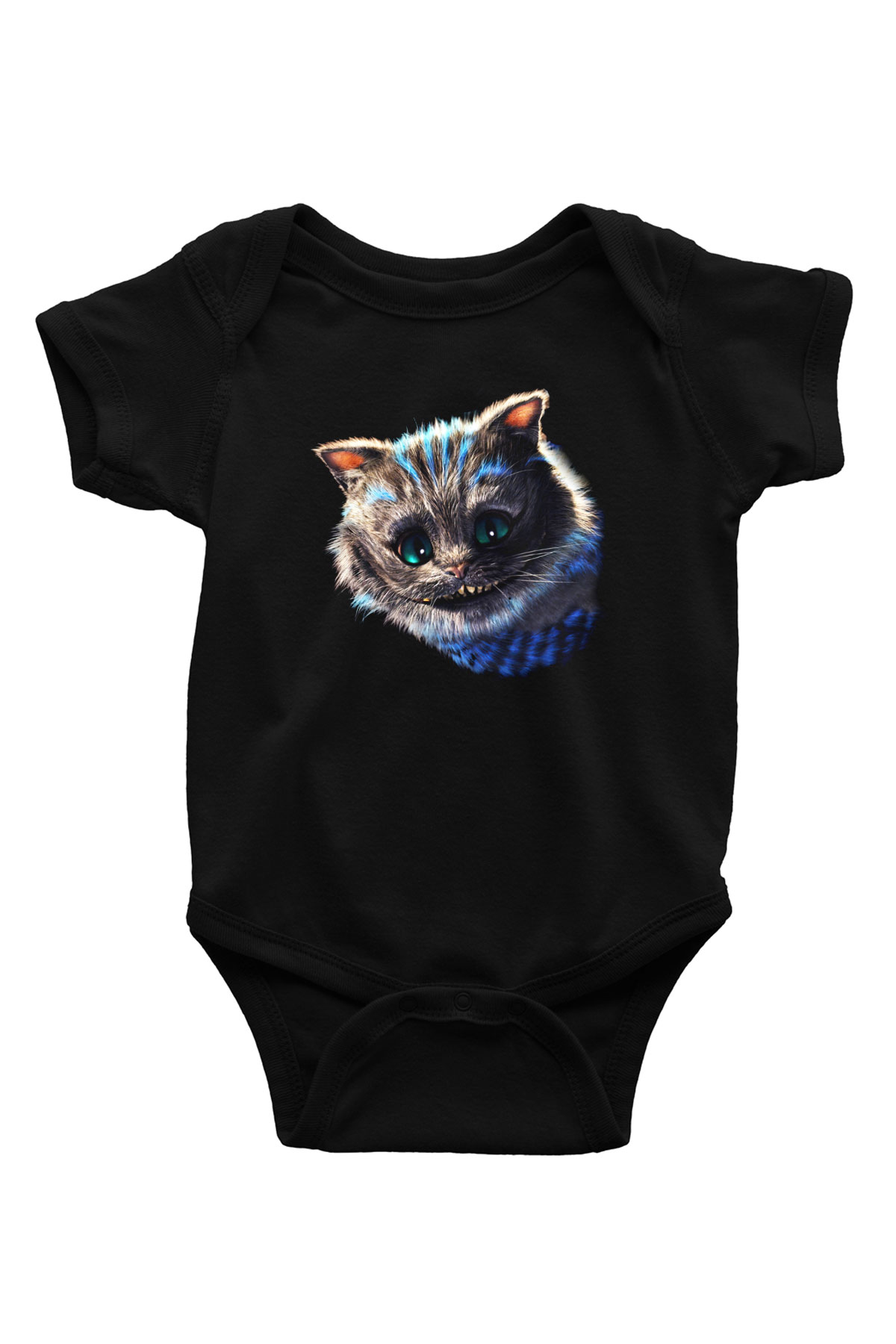 Kedi Baskılı Siyah Bebek Body - Zıbın