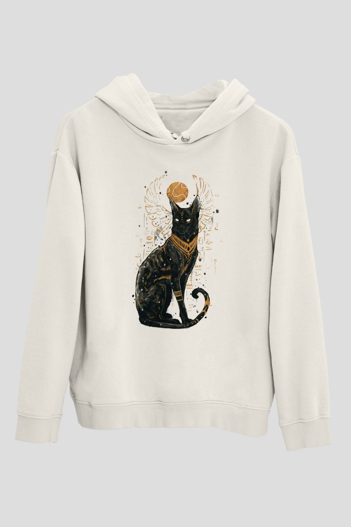 Kedi Beyaz Unisex Hoodie