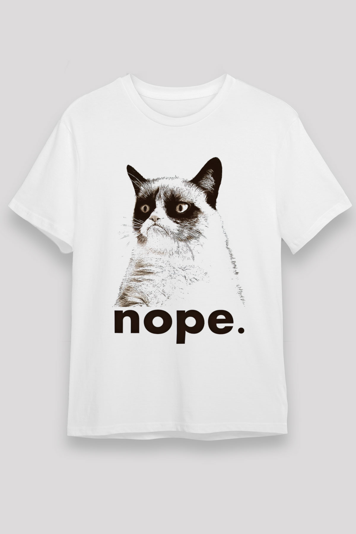 Kedi Beyaz Unisex Tişört T-Shirt - TişörtFabrikası