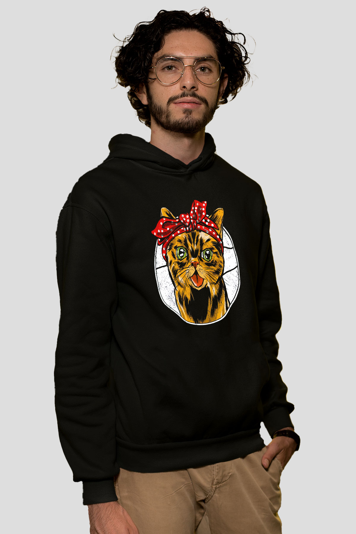 KedicikSiyah  Unisex Hoodie