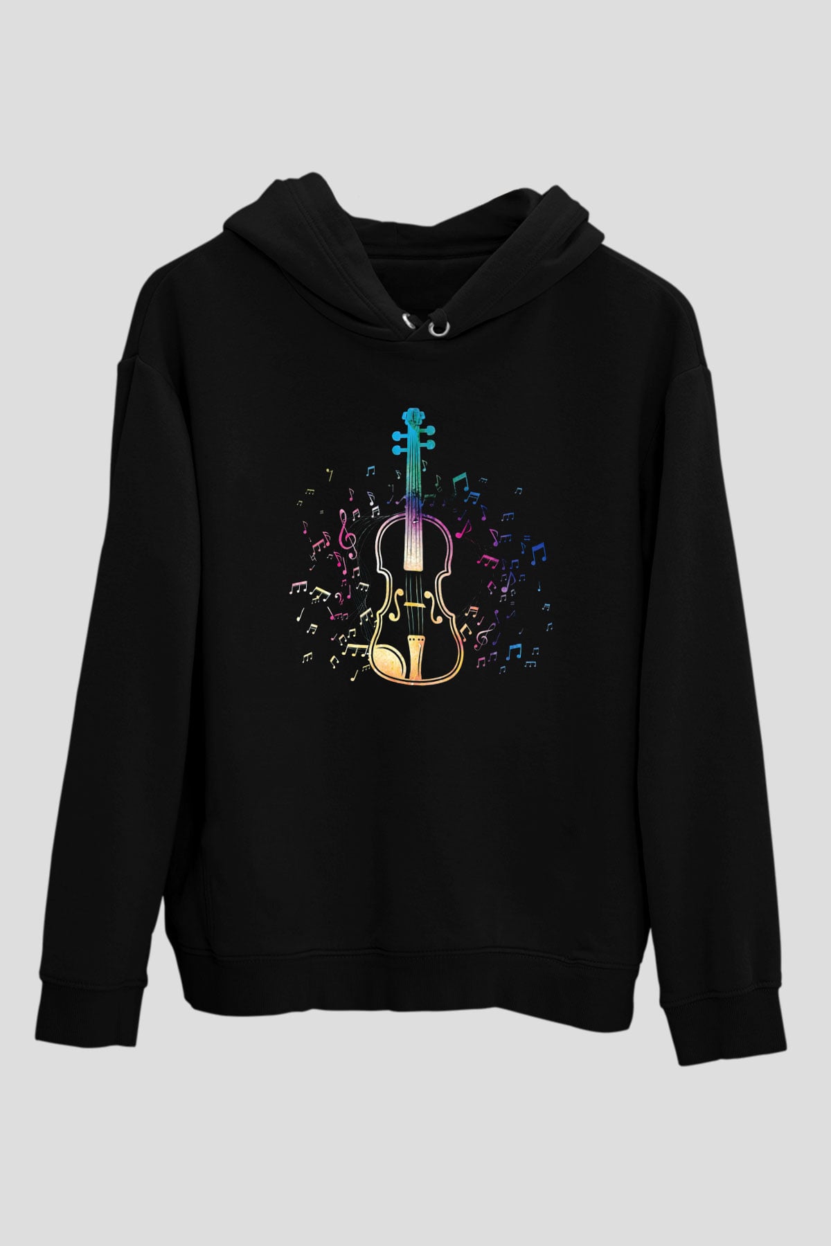Kemancı Siyah Unisex Kapüşonlu Sweatshirt