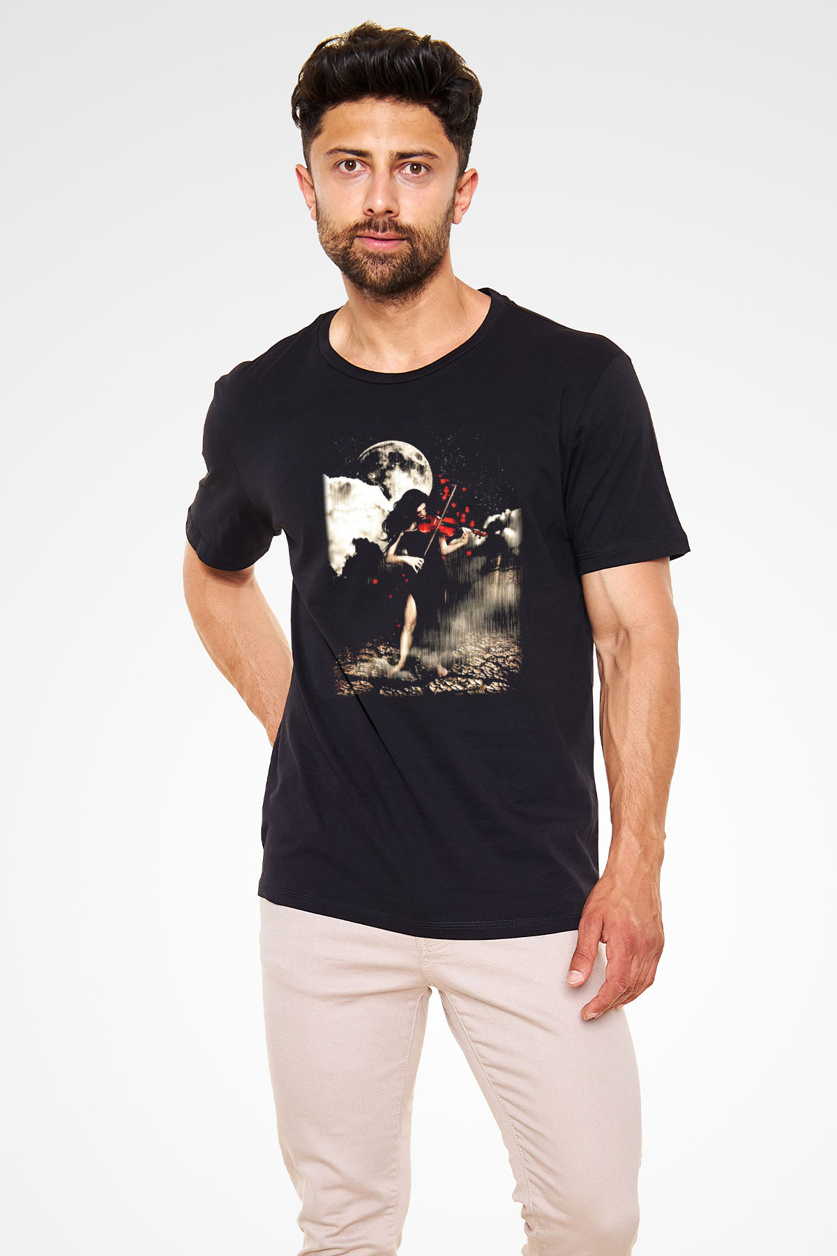 Kemancı Siyah Unisex Tişört T-Shirt - TişörtFabrikası
