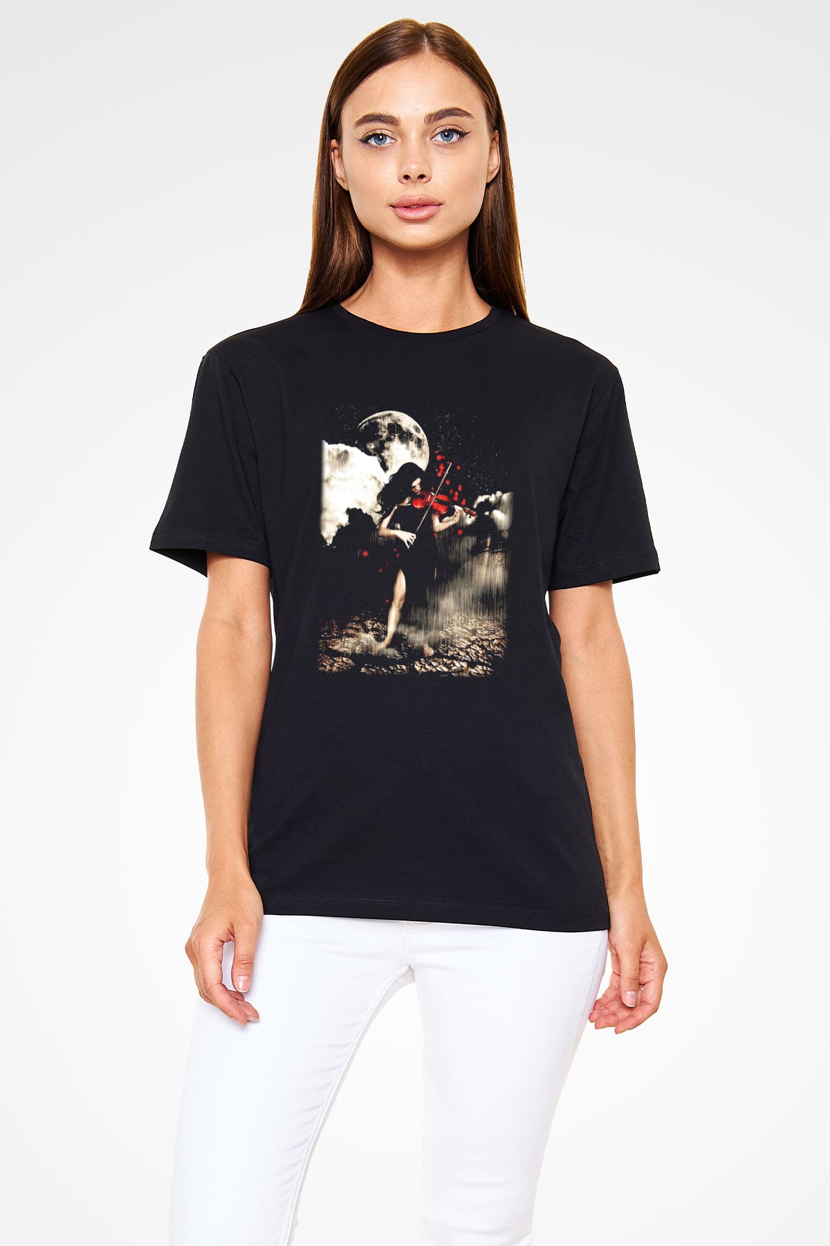 Kemancı Siyah Unisex Tişört T-Shirt - TişörtFabrikası