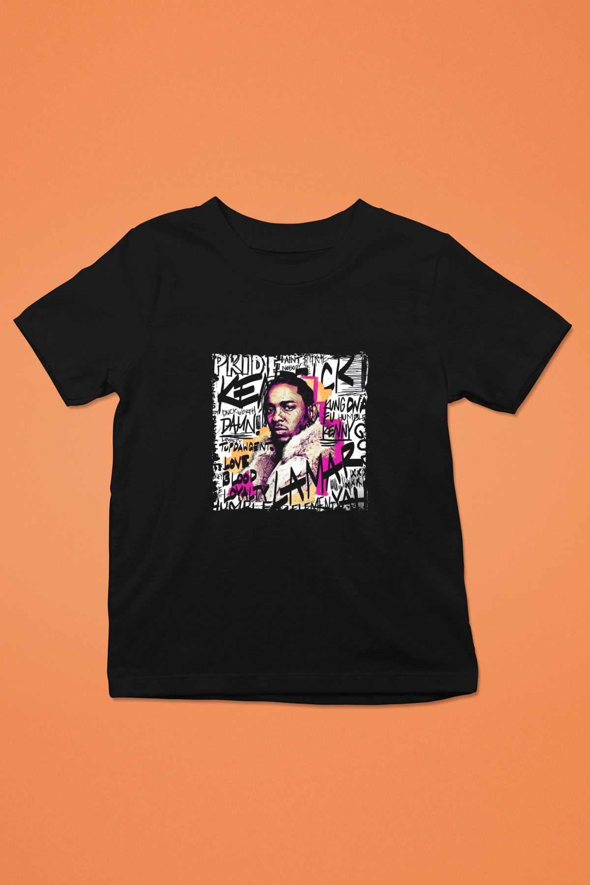 Kendrick Lamar Baskılı Unisex Siyah Çocuk Tişört