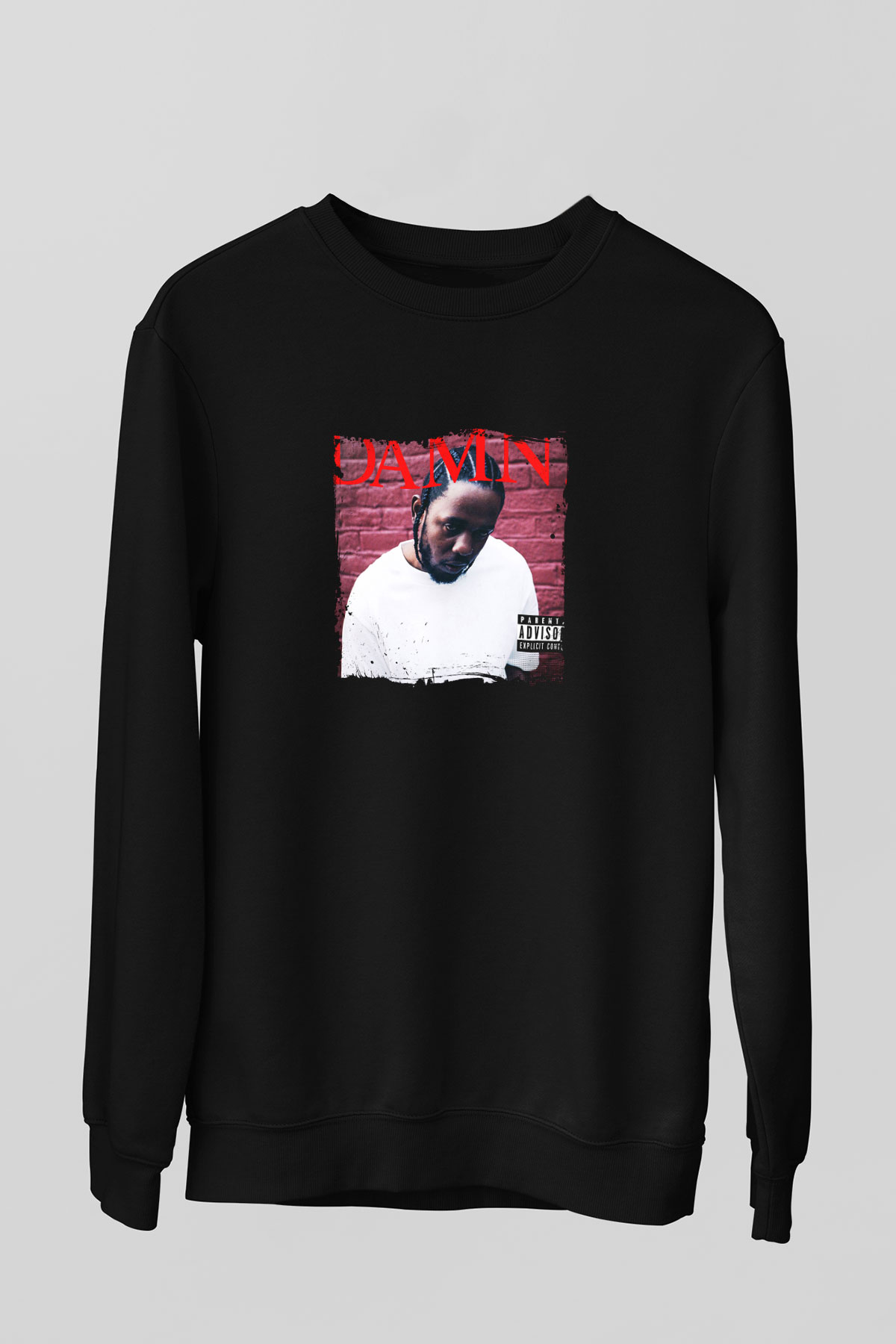 Kendrick Lamar Baskılı Unisex Siyah Sweatshirt