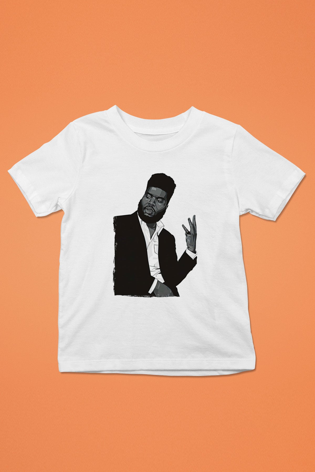 Khalid Baskılı Beyaz Unisex Beyaz Çocuk Tişört - Tshirt