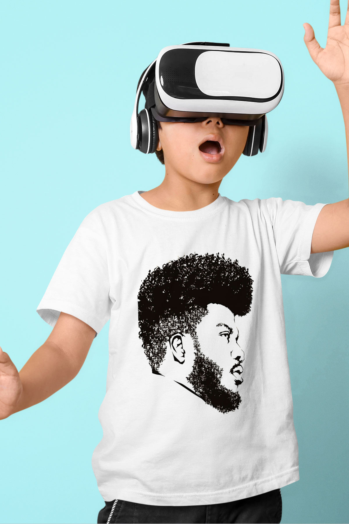 Khalid Baskılı Beyaz Unisex Beyaz Çocuk Tişört - Tshirt