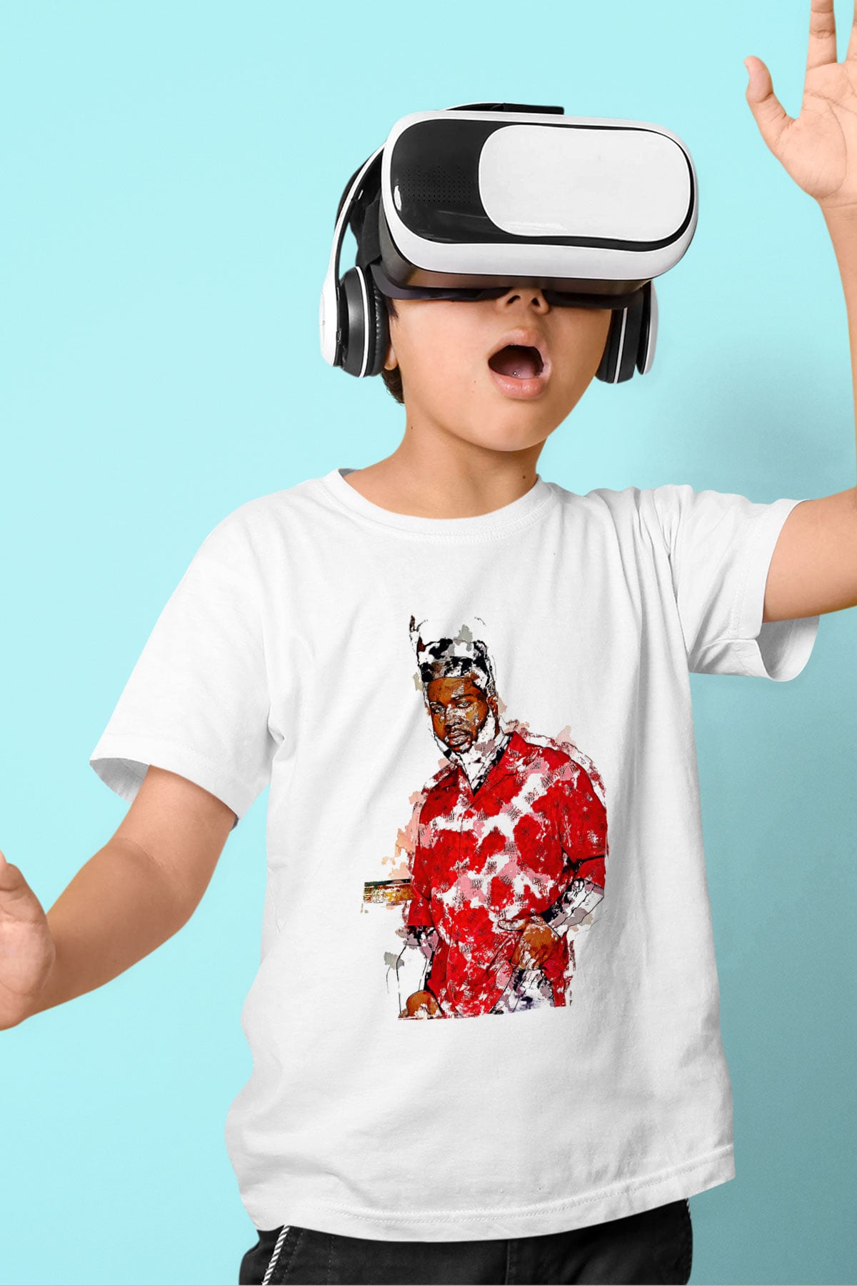 Khalid Baskılı Beyaz Unisex Beyaz Çocuk Tişört - Tshirt