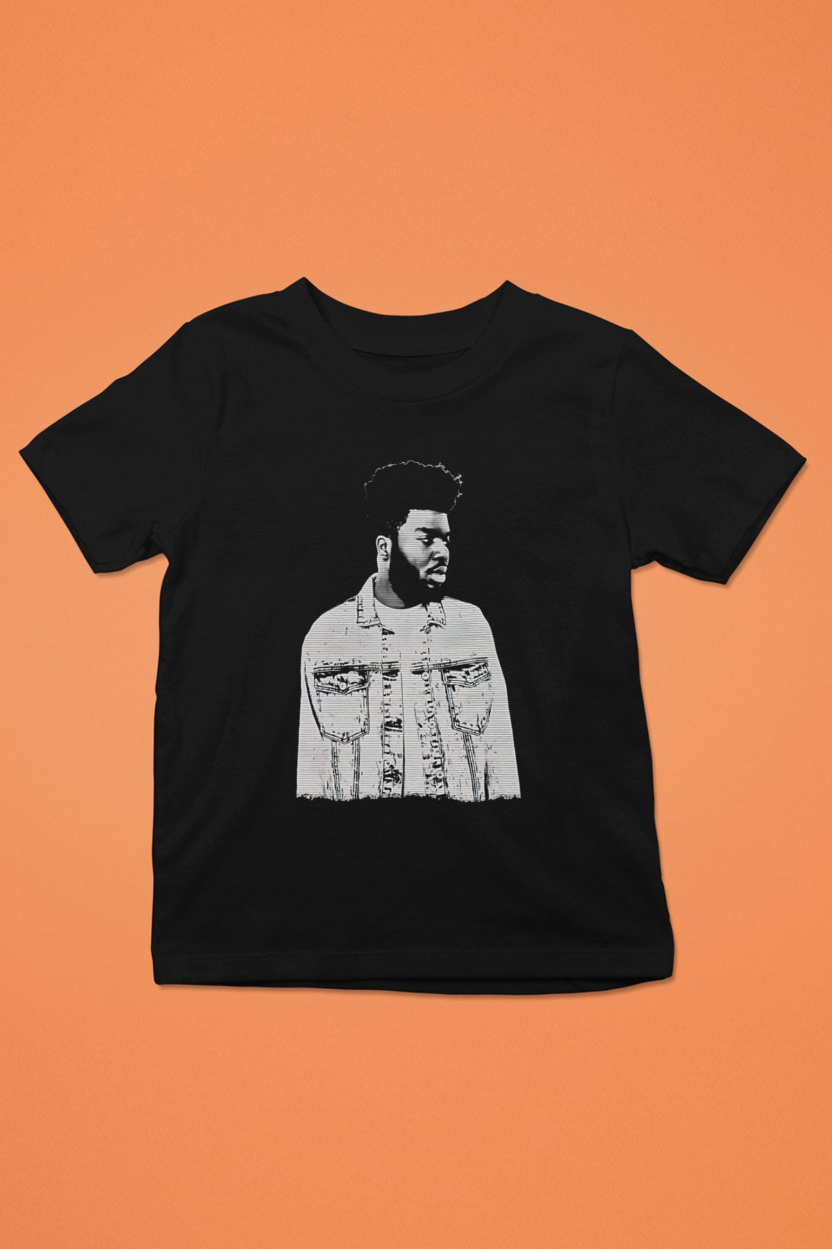 Khalid Baskılı Unisex Siyah Çocuk Tişört - Tshirt