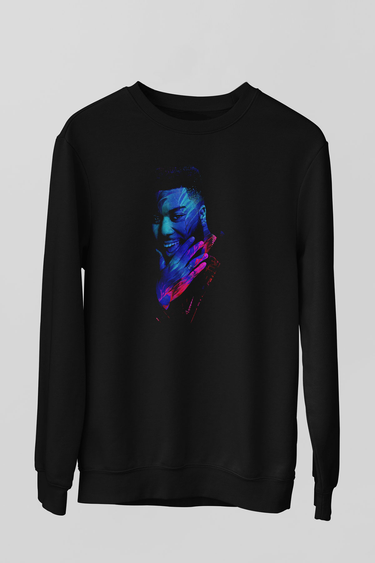 Khalid Baskılı Unisex Siyah Sweatshirt