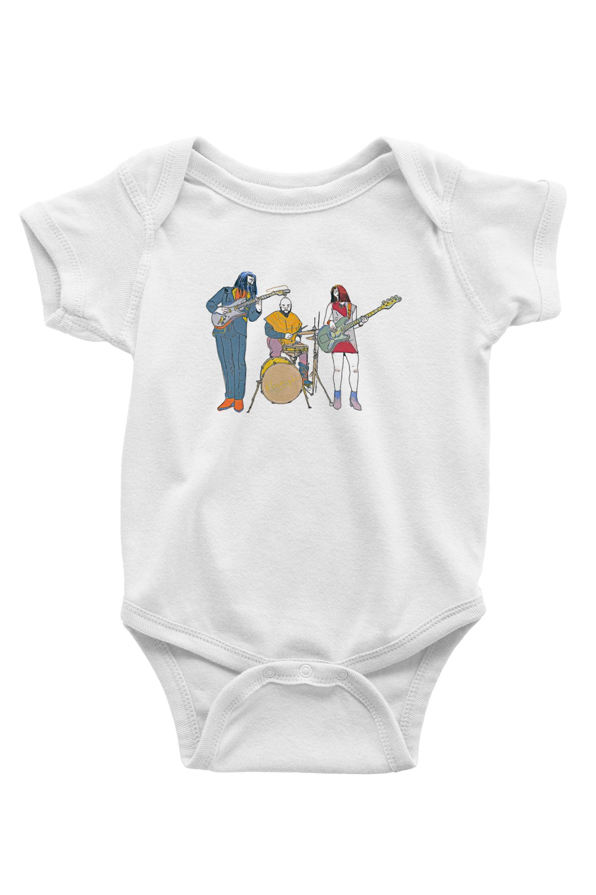 Khruanybin Baskılı Beyaz Unisex Bebek Body - Zıbın