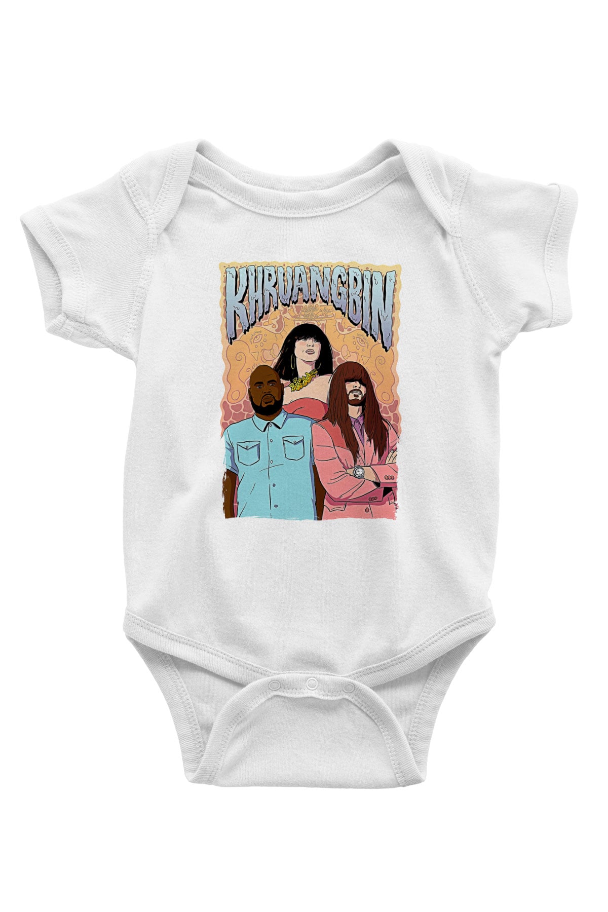 Khruanybin Baskılı Beyaz Unisex Bebek Body - Zıbın