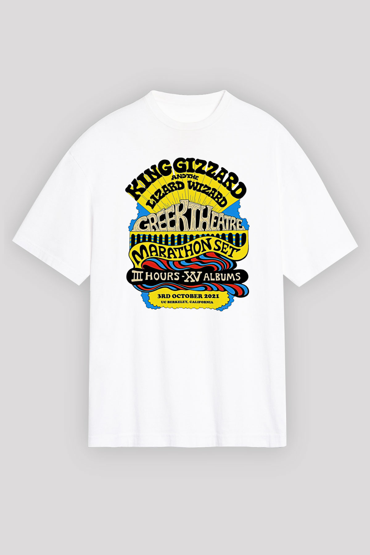 Khruanybin Baskılı Beyaz Unisex Oversize Tişört - Tshirt