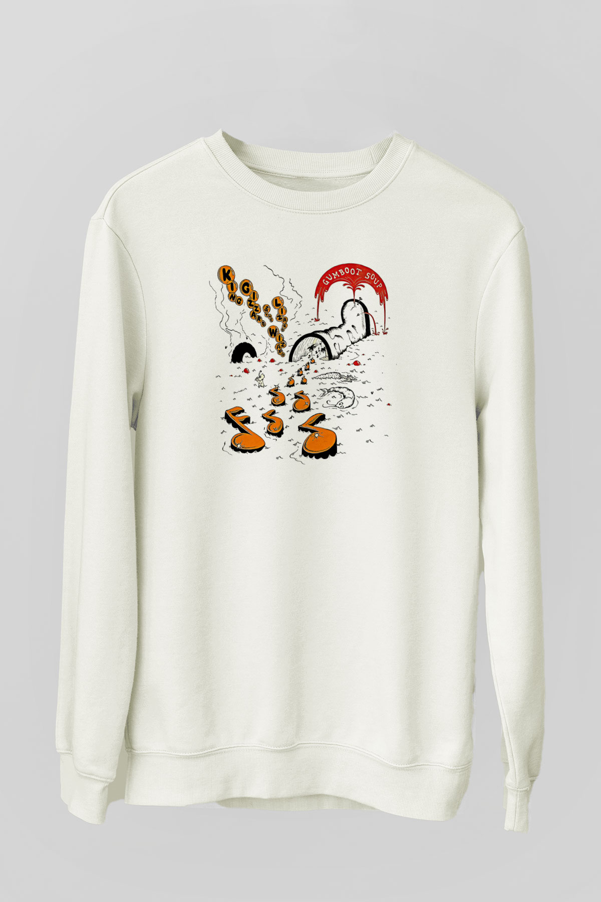 Khruanybin Baskılı Beyaz Unisex Sweatshirt