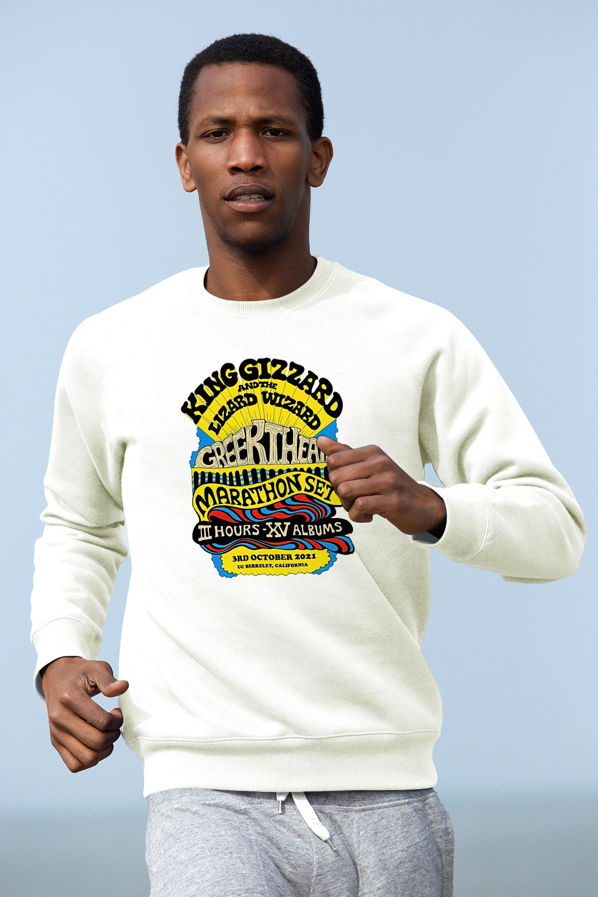 Khruanybin Baskılı Beyaz Unisex Sweatshirt