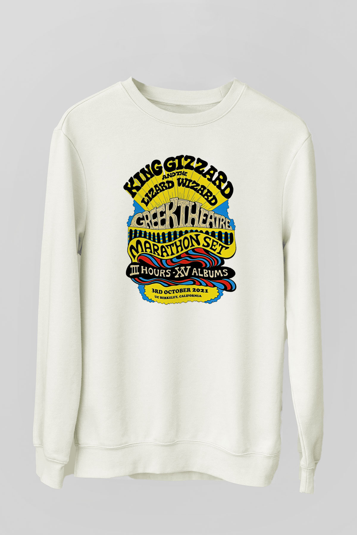 Khruanybin Baskılı Beyaz Unisex Sweatshirt