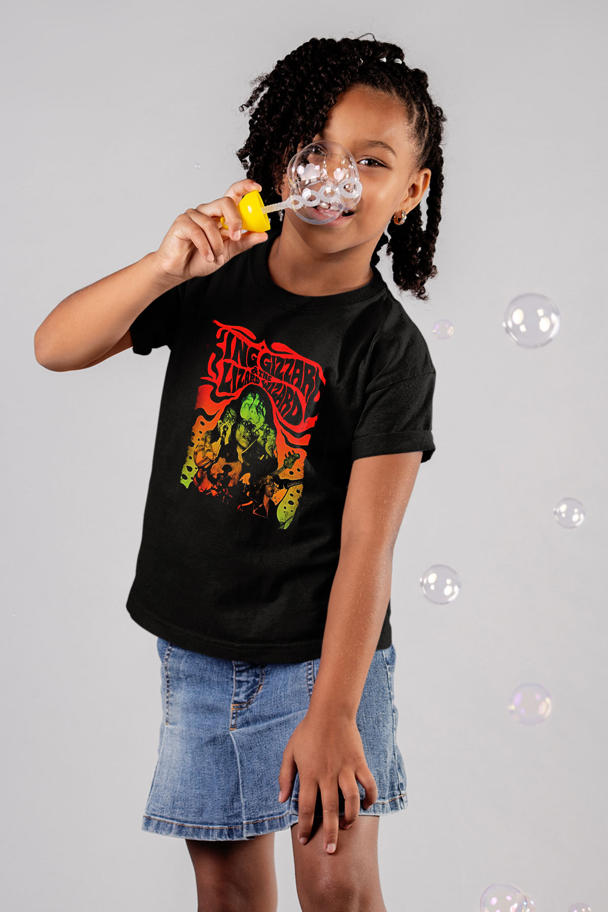 Khruanybin Baskılı Unisex Siyah Çocuk Tişört - Tshirt