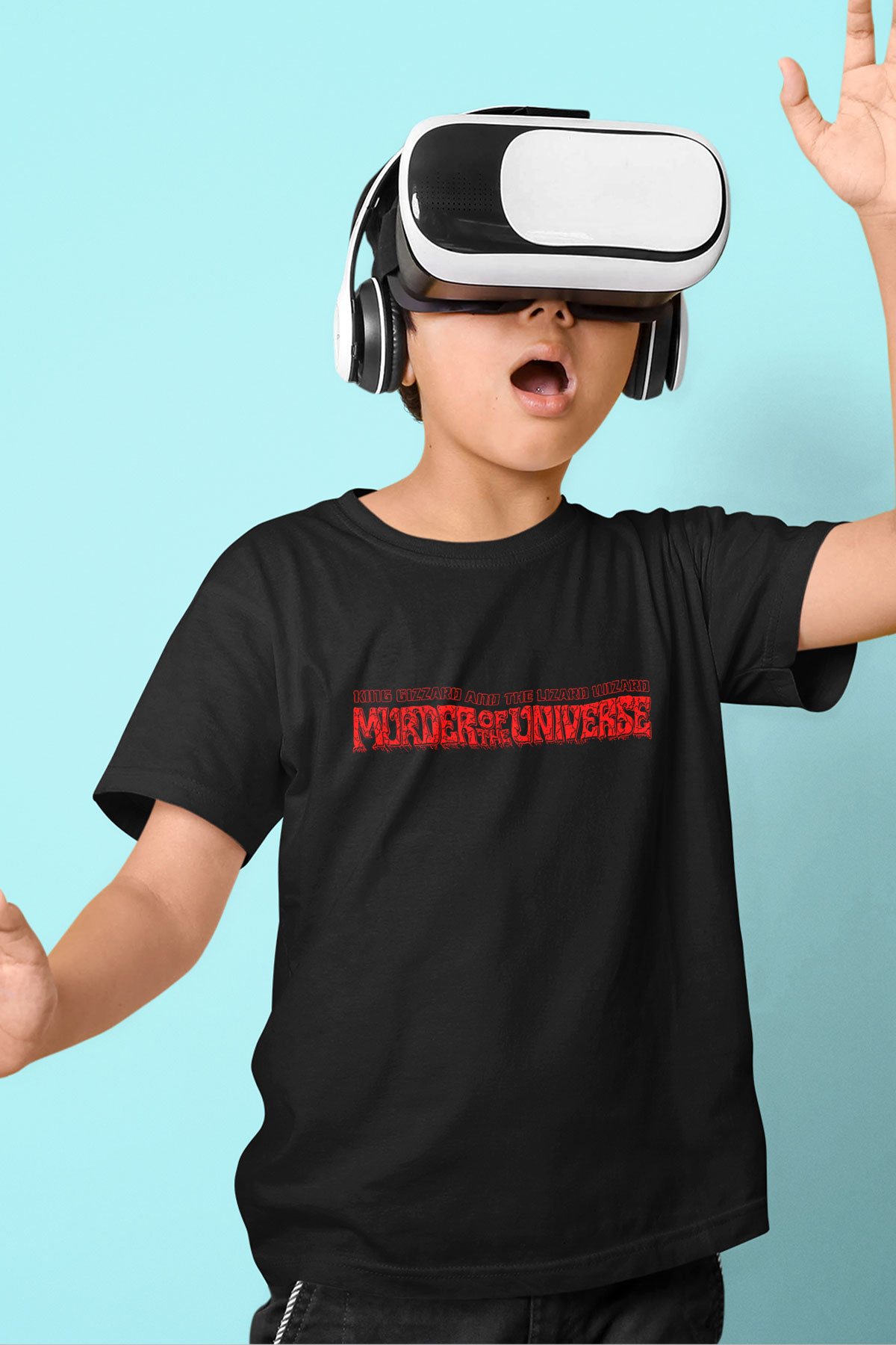 Khruanybin Baskılı Unisex Siyah Çocuk Tişört - Tshirt