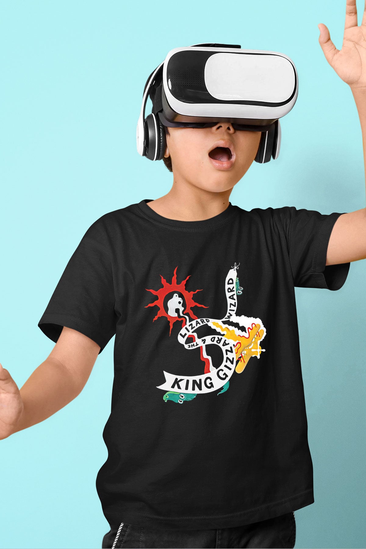 Khruanybin Baskılı Unisex Siyah Çocuk Tişört - Tshirt