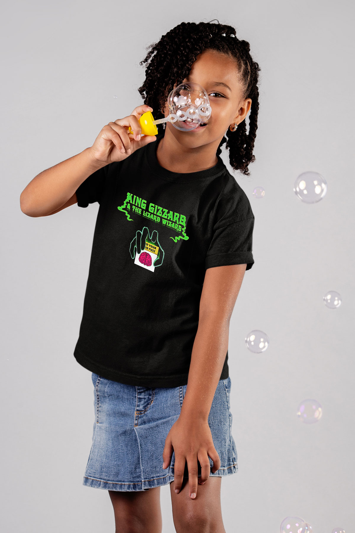 Khruanybin Baskılı Unisex Siyah Çocuk Tişört - Tshirt