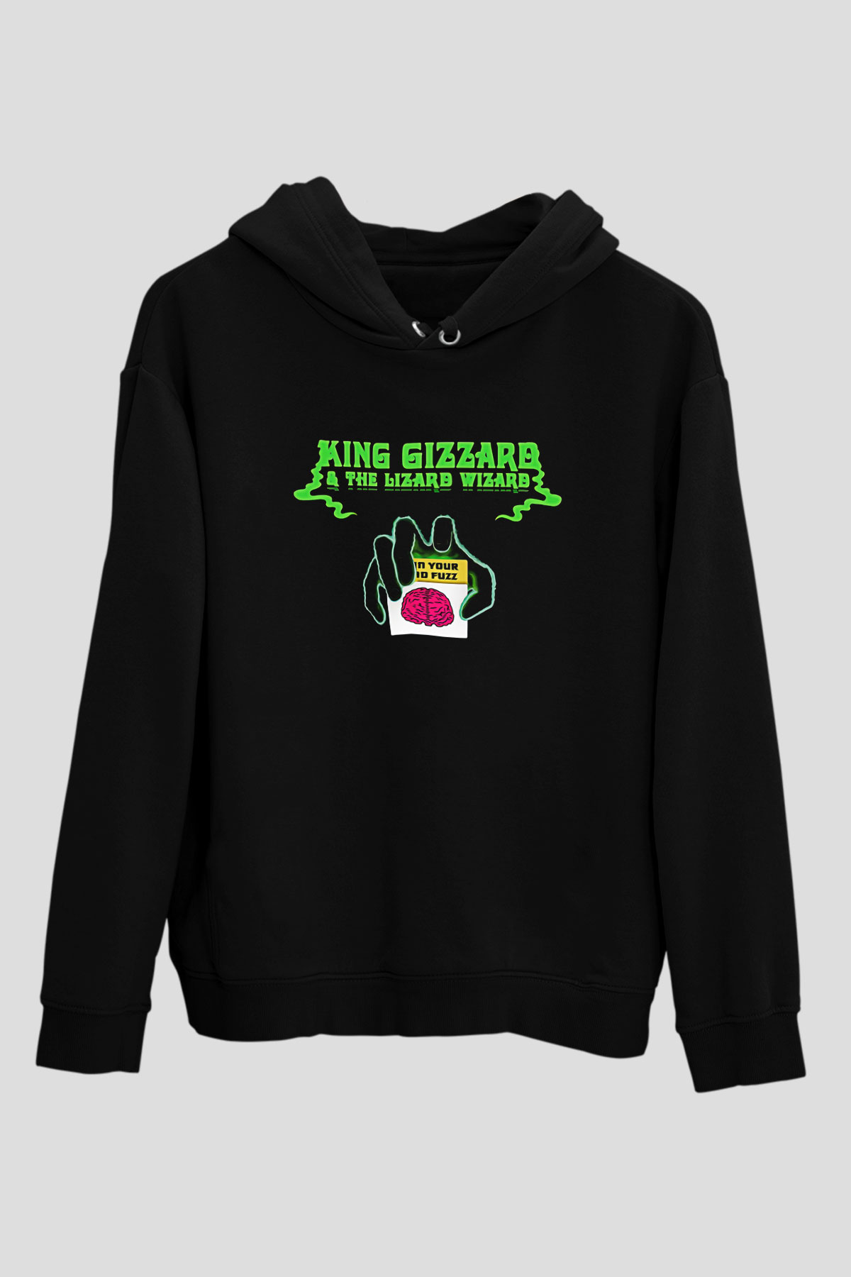 Khruanybin Baskılı Unisex Siyah Kapüşonlu Sweatshirt