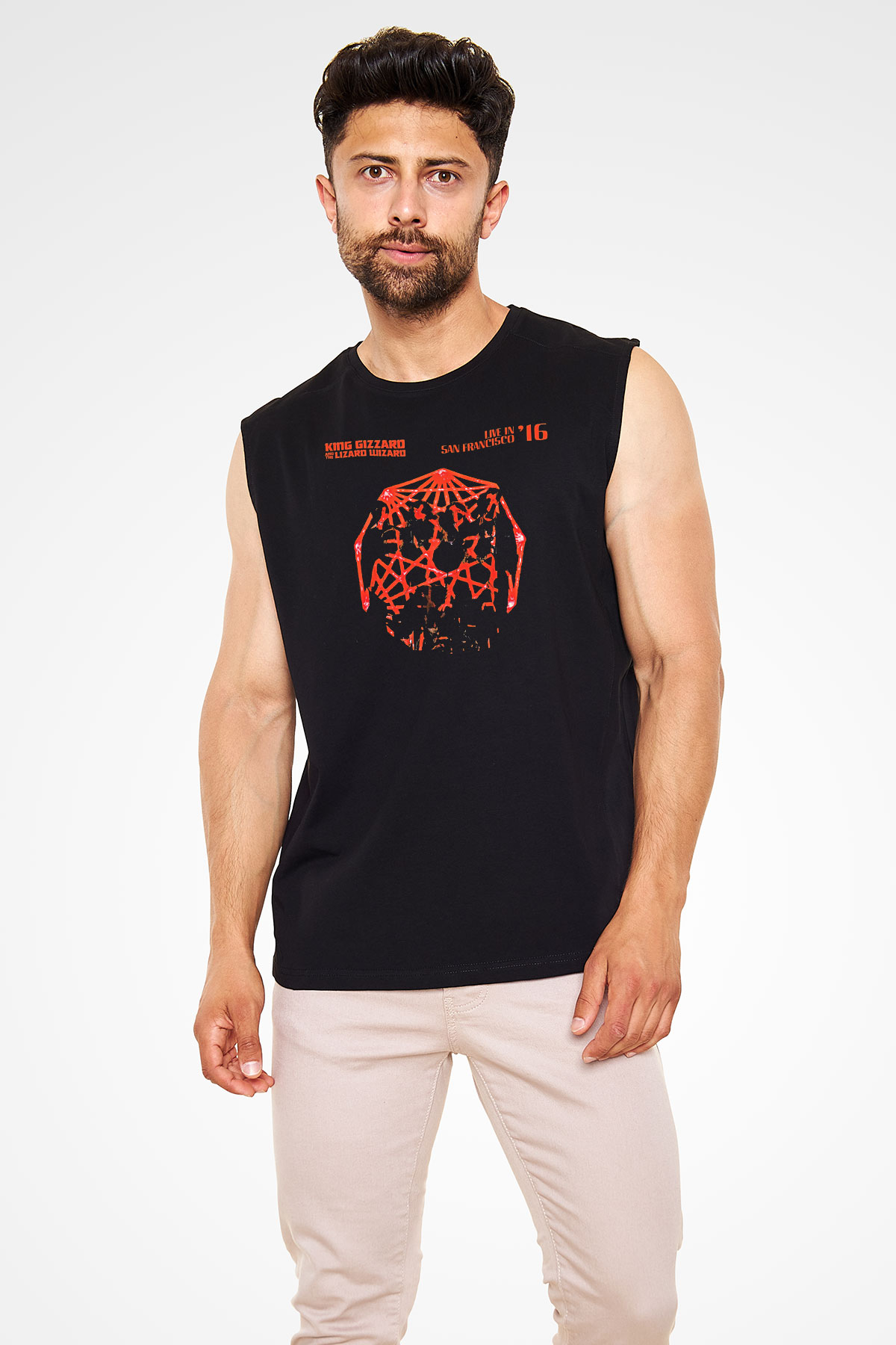 Khruanybin Baskılı Unisex Siyah Kolsuz Tişört - Tshirt