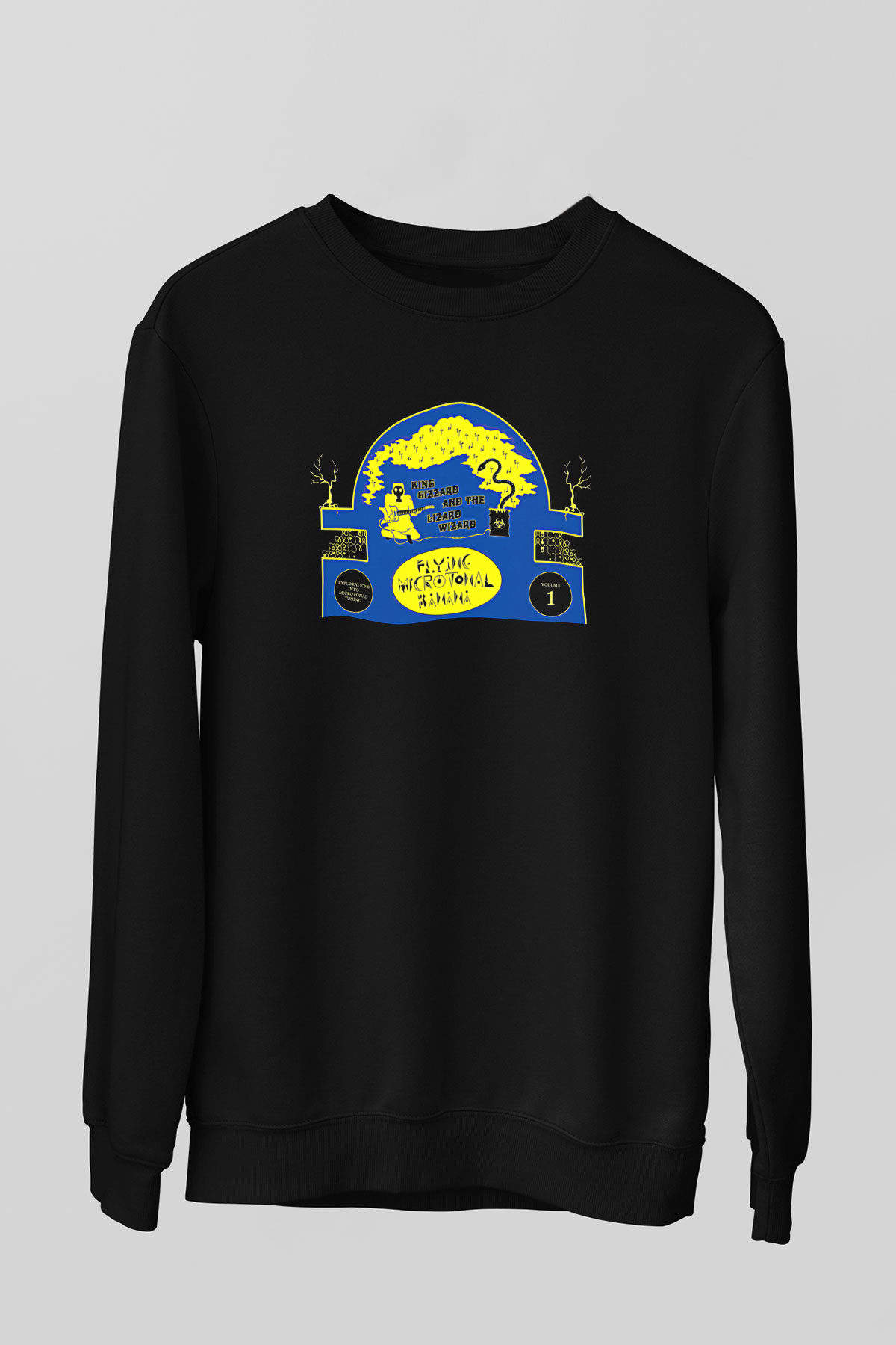 Khruanybin Baskılı Unisex Siyah Sweatshirt