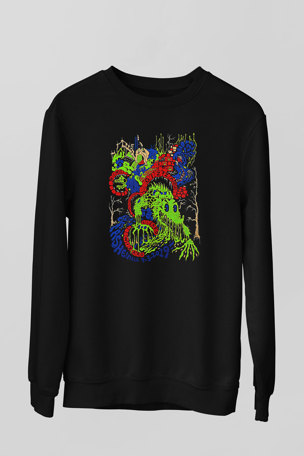 Khruanybin Baskılı Unisex Siyah Sweatshirt