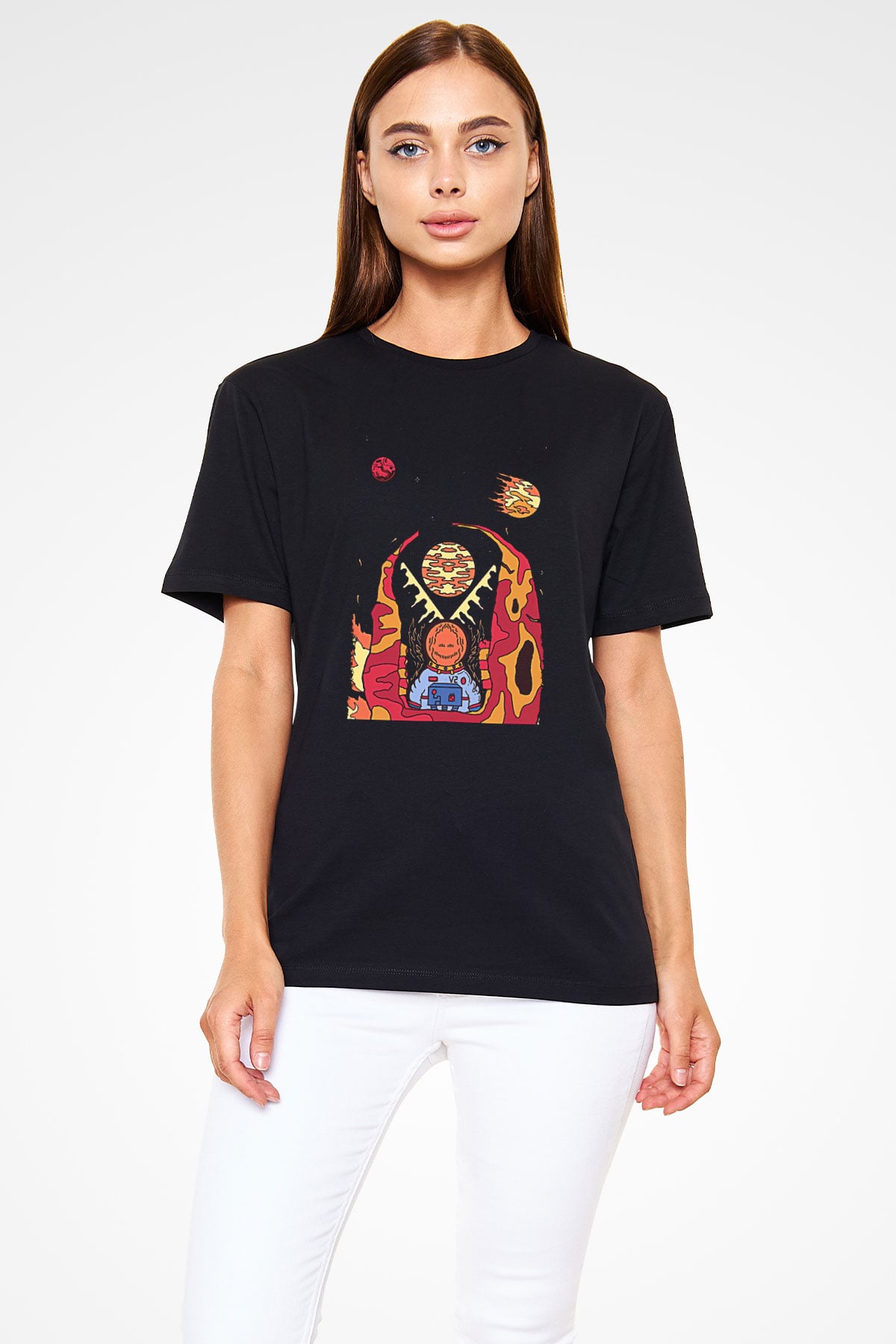Khruanybin Baskılı Unisex Siyah Tişört - Tshirt