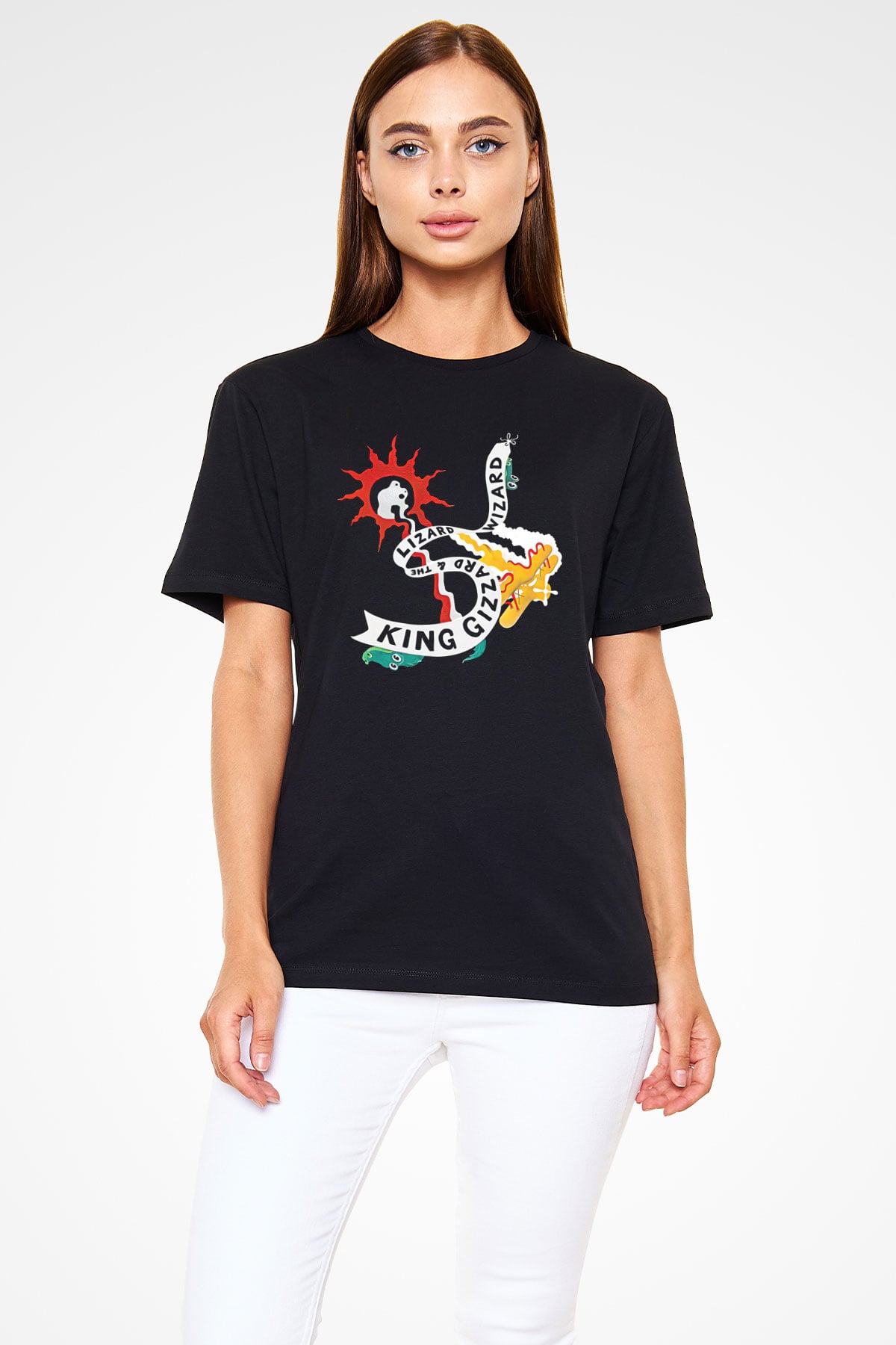 Khruanybin Baskılı Unisex Siyah Tişört - Tshirt