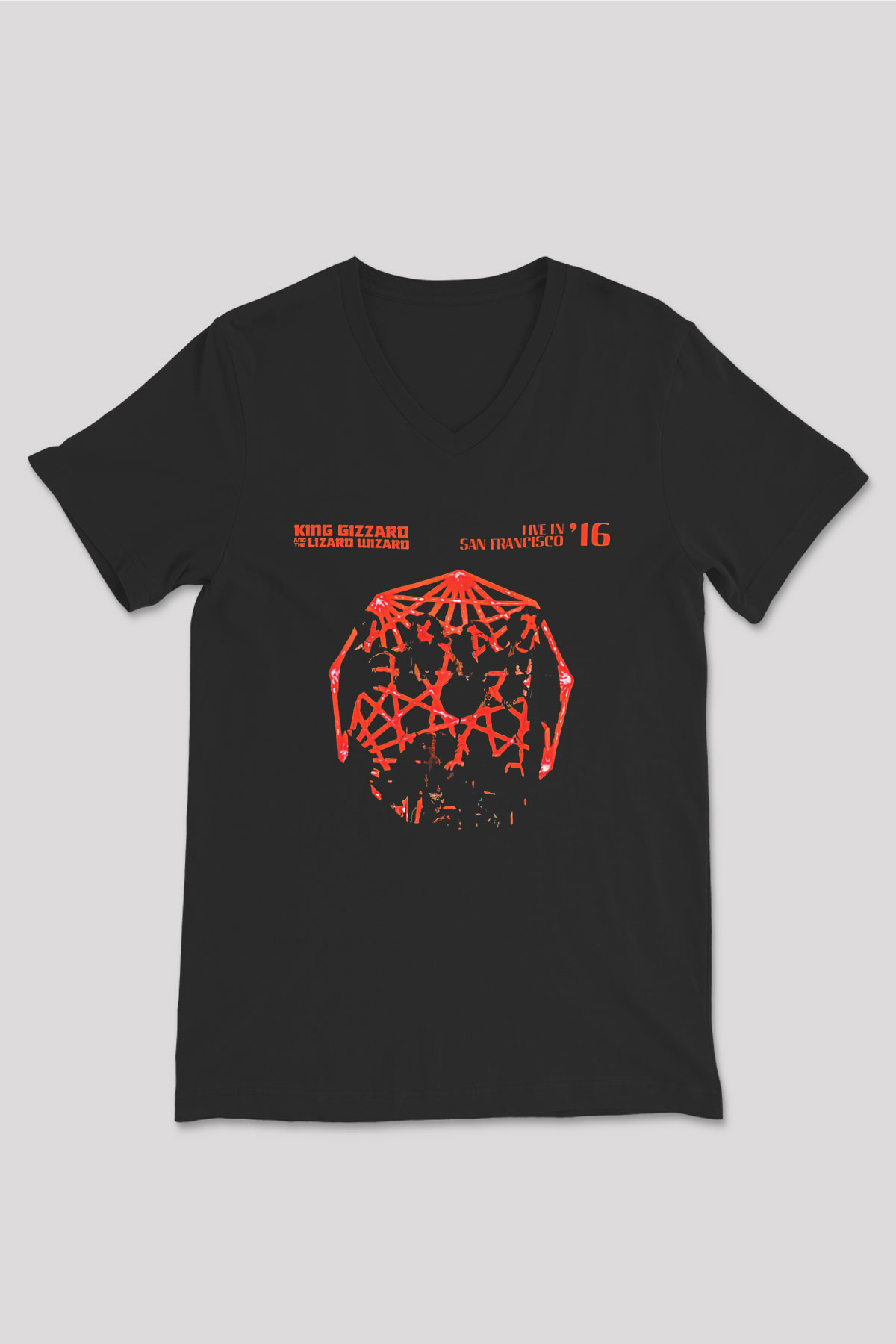 Khruanybin Baskılı Unisex Siyah V Yaka Tişört - Tshirt