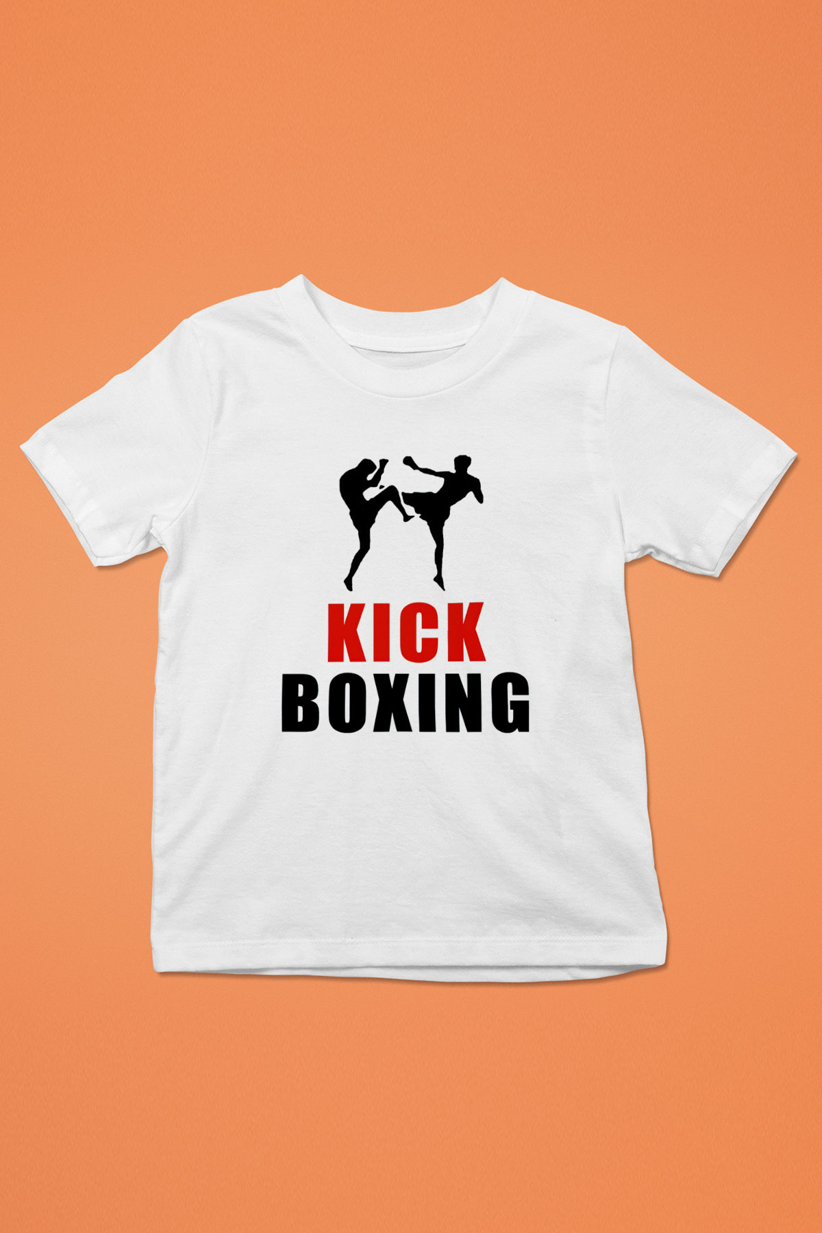 Kick boks Baskılı Beyaz Unisex Çocuk Tişört