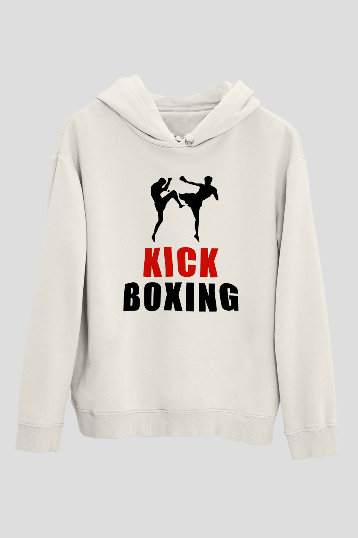 Kick boks Beyaz Unisex Hoodie