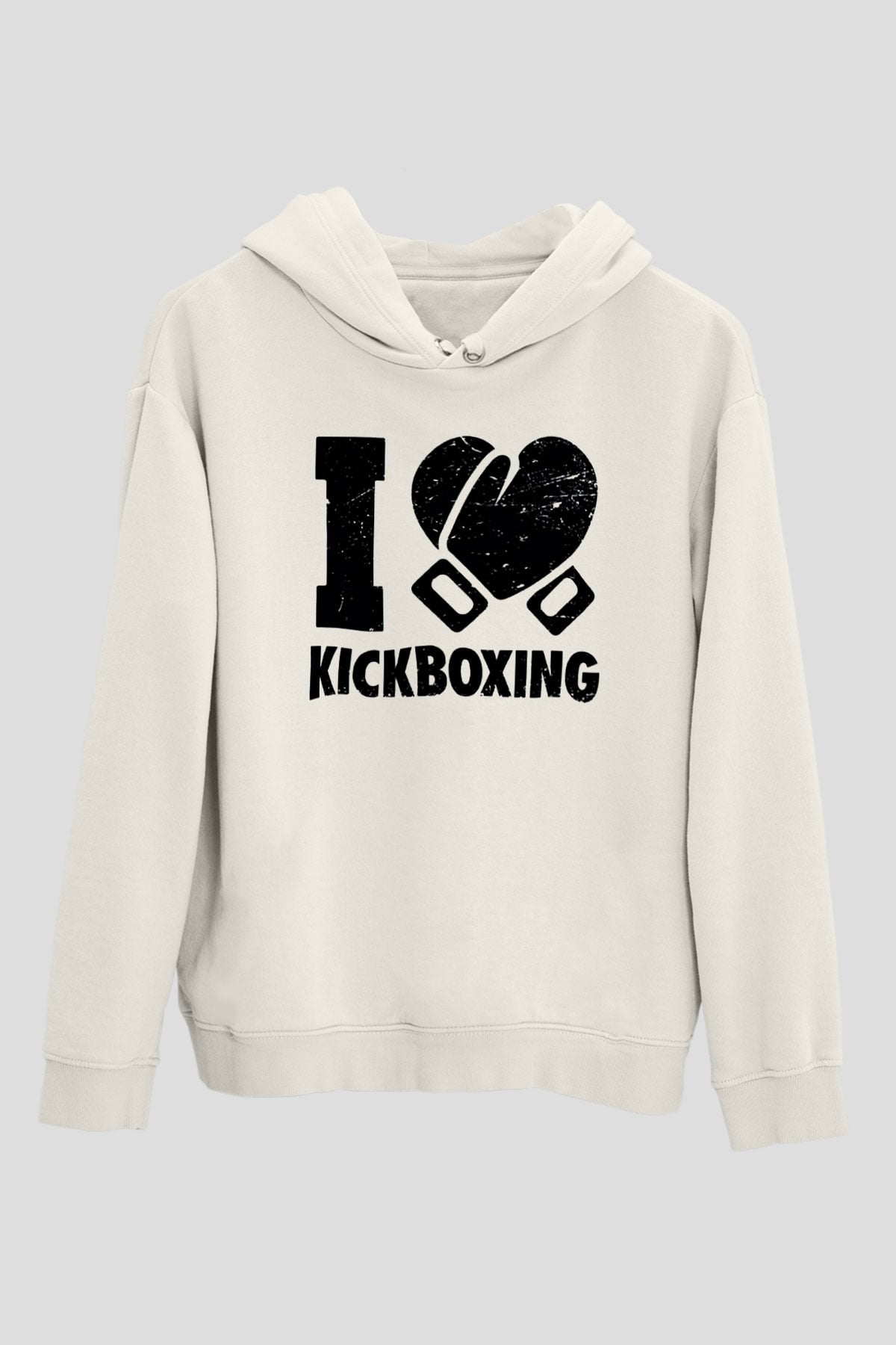 Kick boks Beyaz Unisex Hoodie