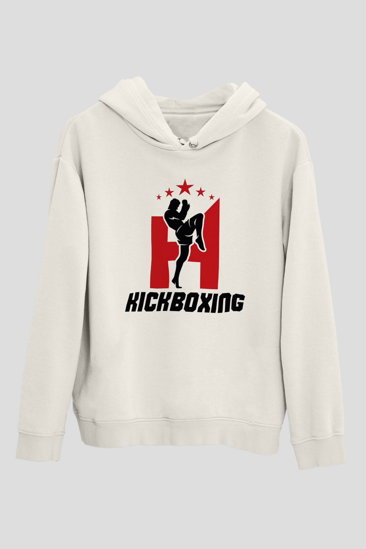 Kick boks Beyaz Unisex Hoodie